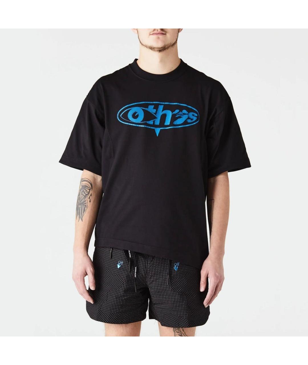 NIKE X OFF-WHITE Черная хлопко-полиэстеровая футболка, фото 8