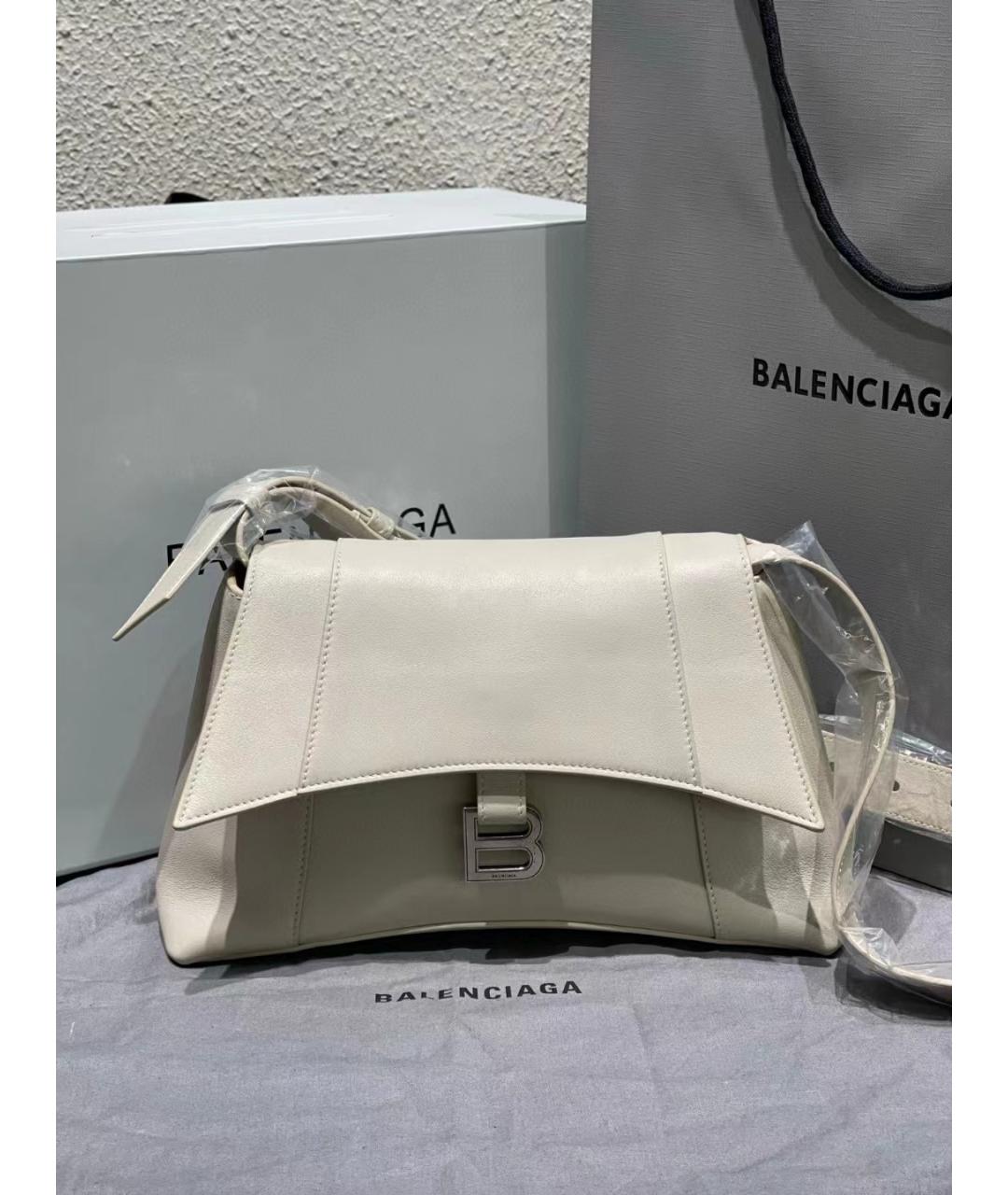 BALENCIAGA Белая кожаная сумка через плечо, фото 2