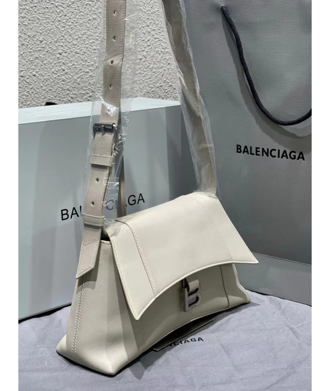 BALENCIAGA Белая кожаная сумка через плечо, фото 9
