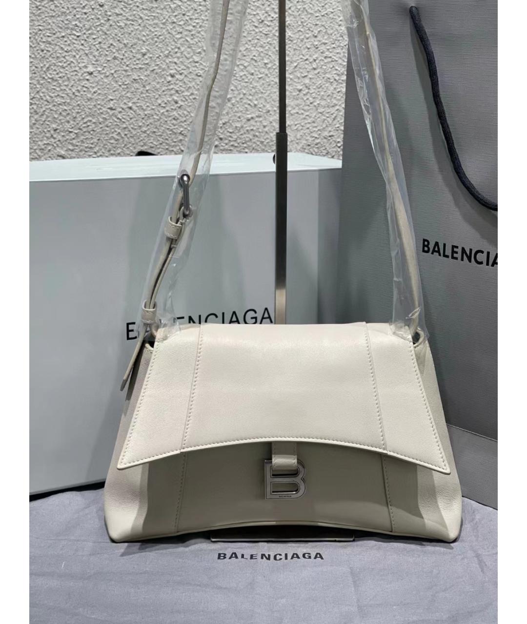 BALENCIAGA Белая кожаная сумка через плечо, фото 3