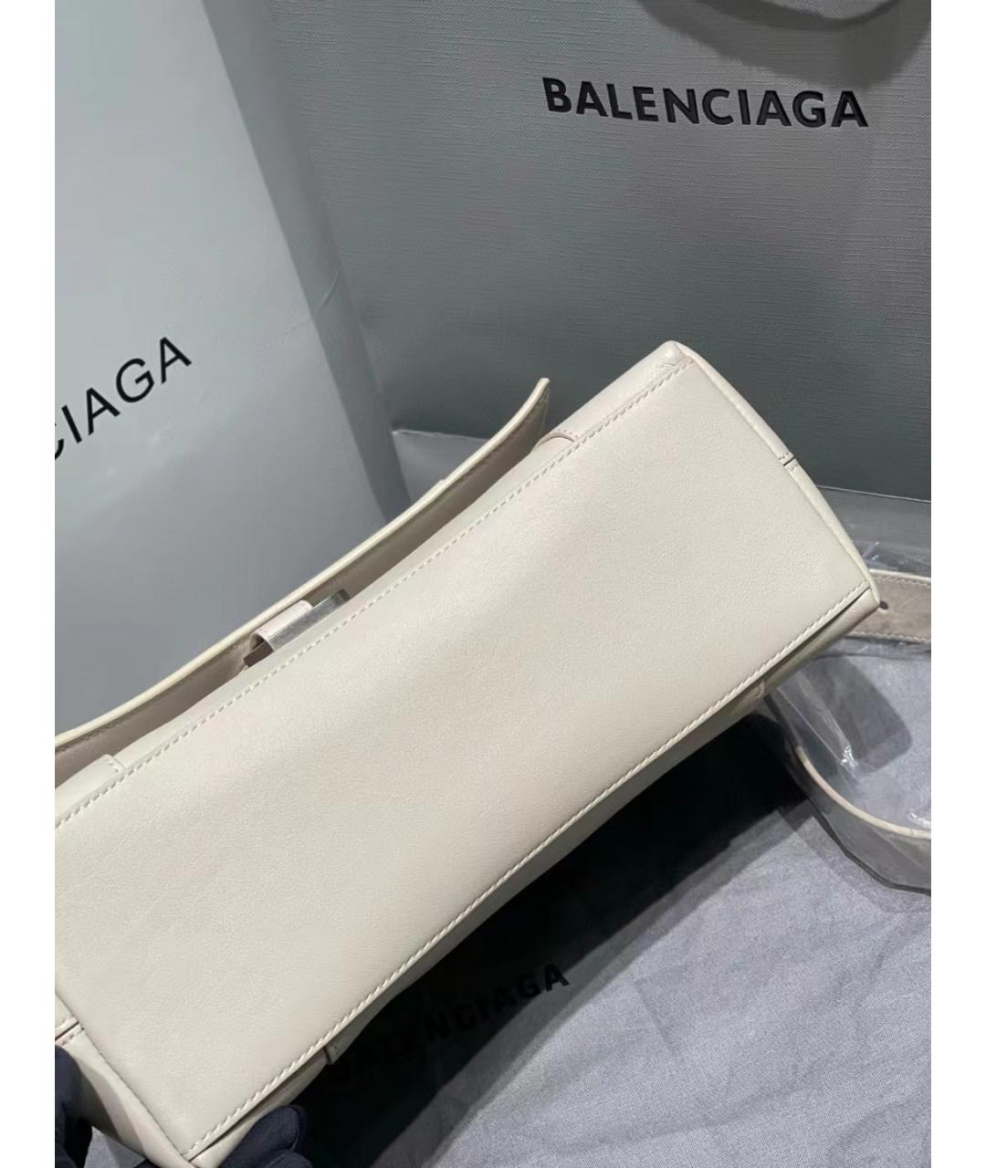BALENCIAGA Белая кожаная сумка через плечо, фото 5