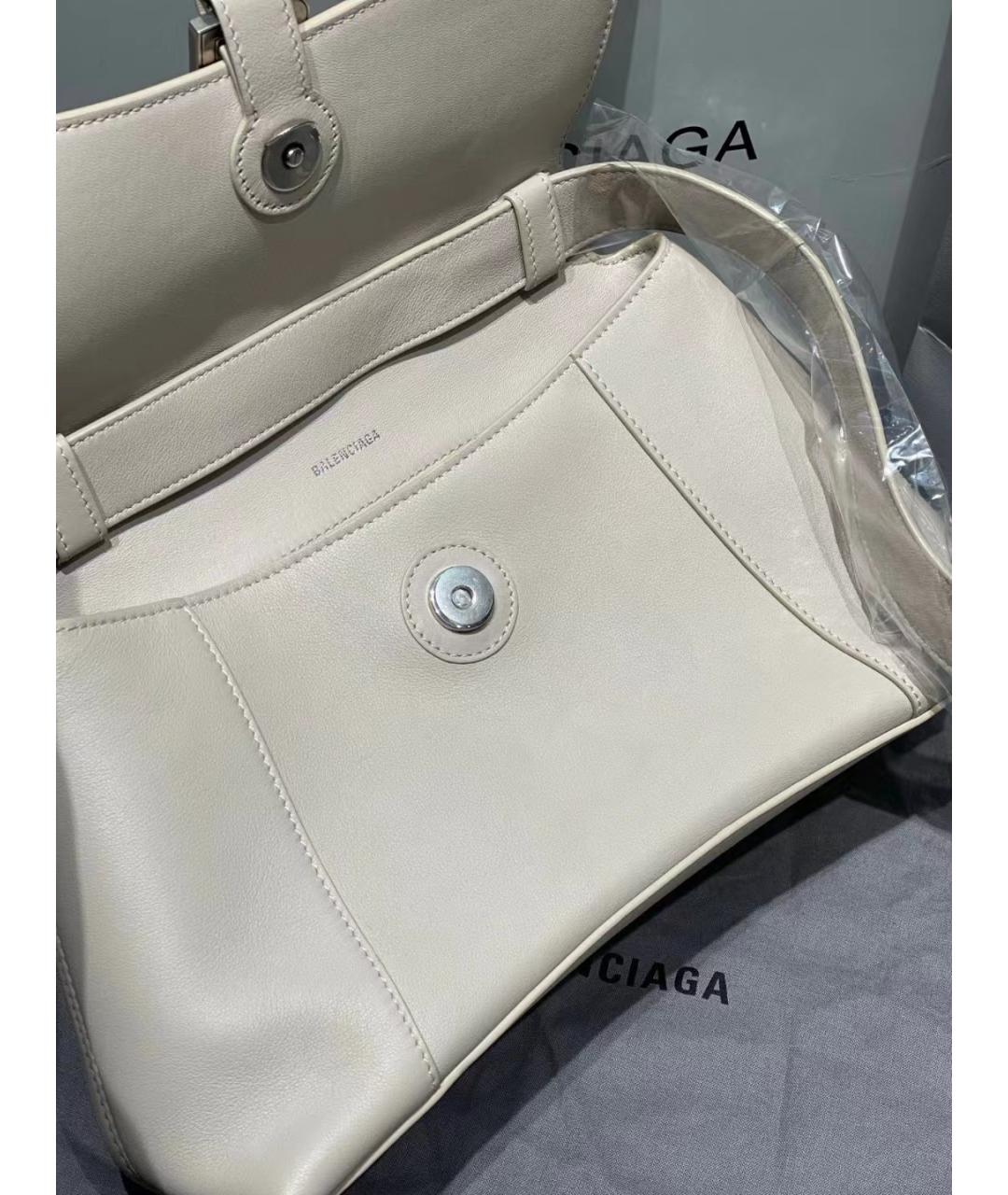 BALENCIAGA Белая кожаная сумка через плечо, фото 7