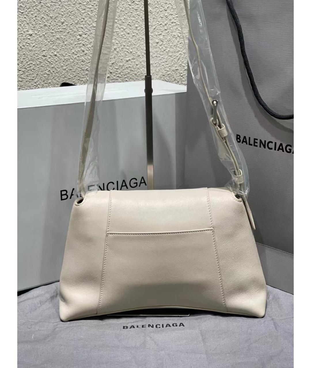 BALENCIAGA Белая кожаная сумка через плечо, фото 4