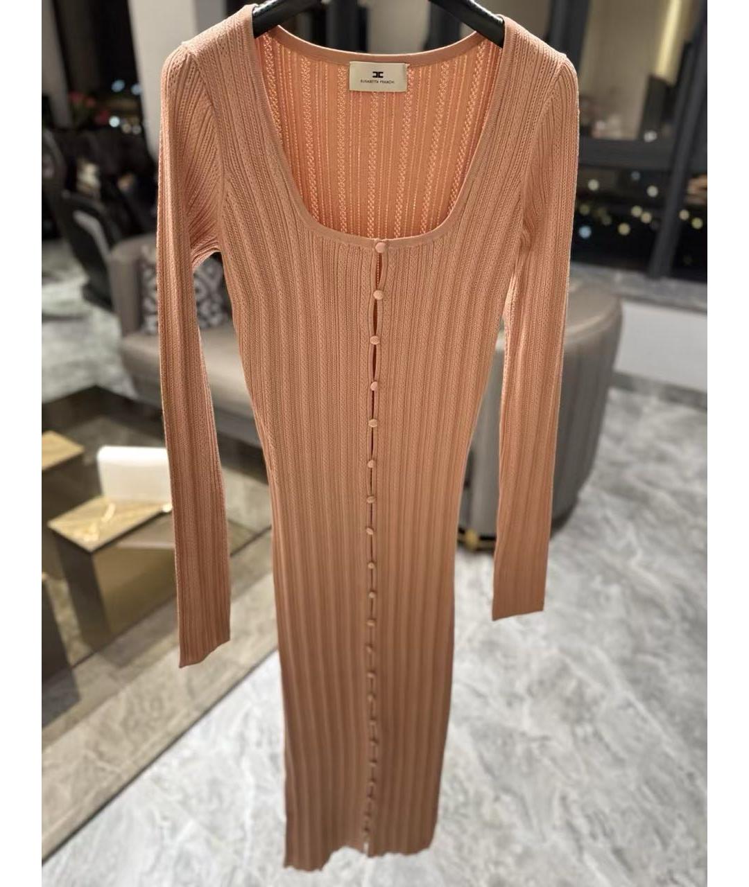 ELISABETTA FRANCHI Коричневое вискозное повседневное платье, фото 7