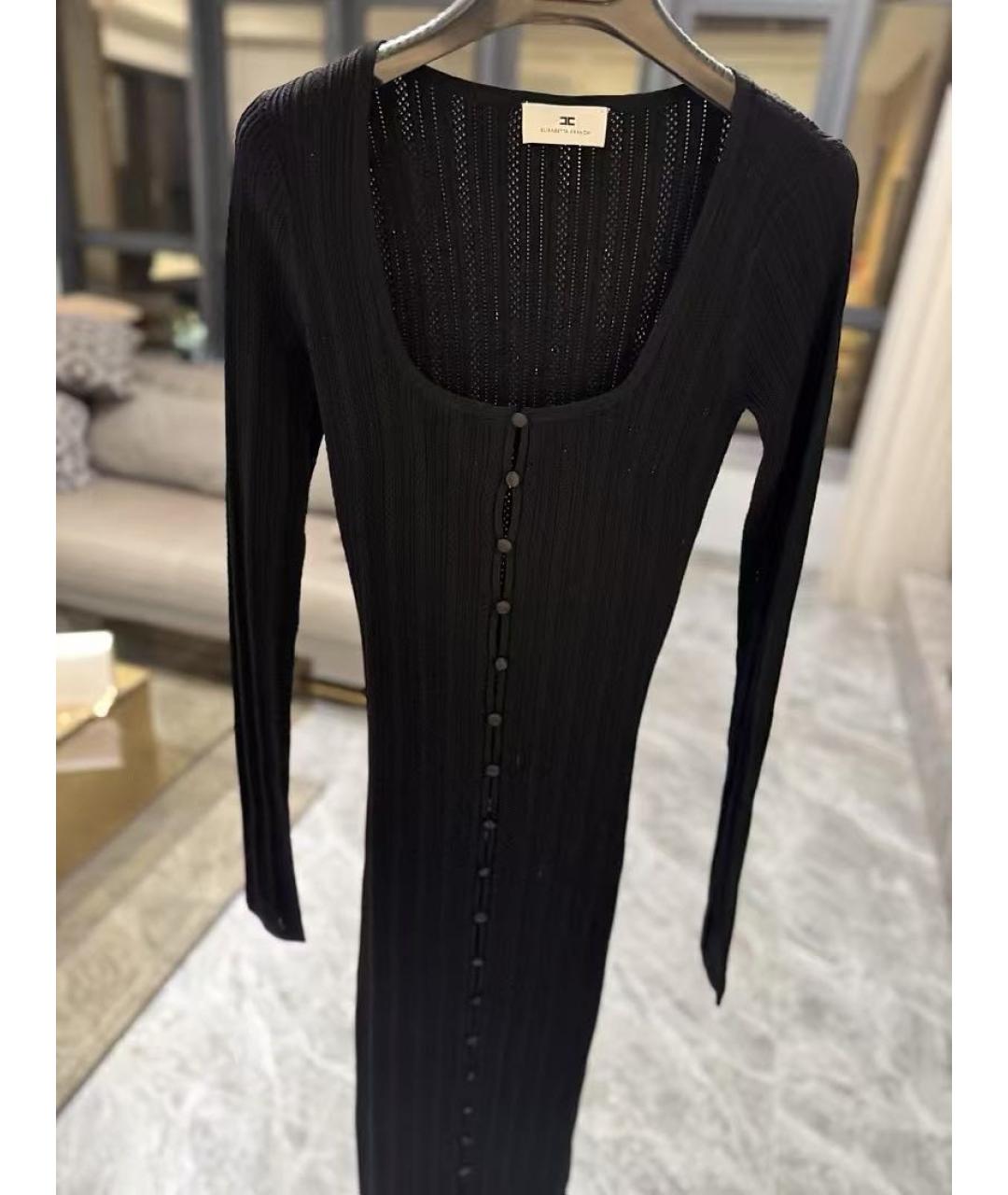 ELISABETTA FRANCHI Черное вискозное повседневное платье, фото 2