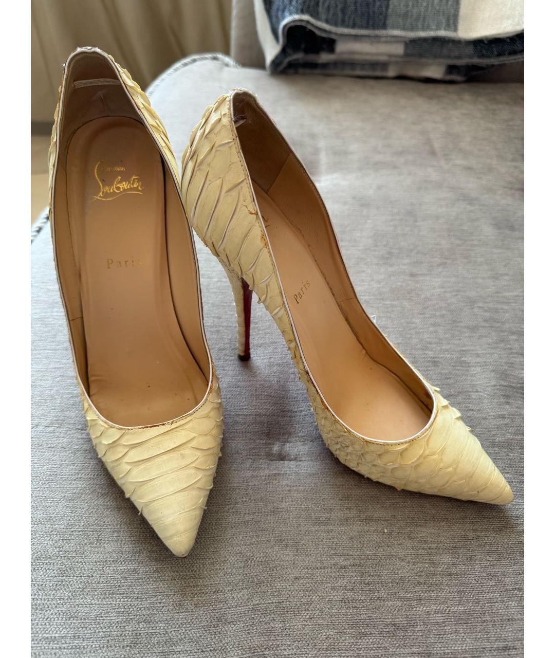 CHRISTIAN LOUBOUTIN Белые кожаные туфли, фото 2