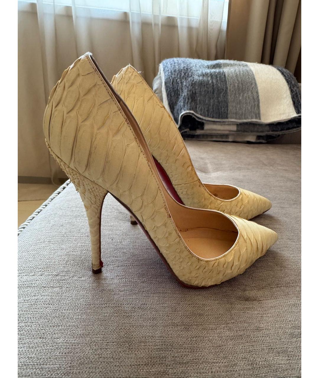 CHRISTIAN LOUBOUTIN Белые кожаные туфли, фото 7