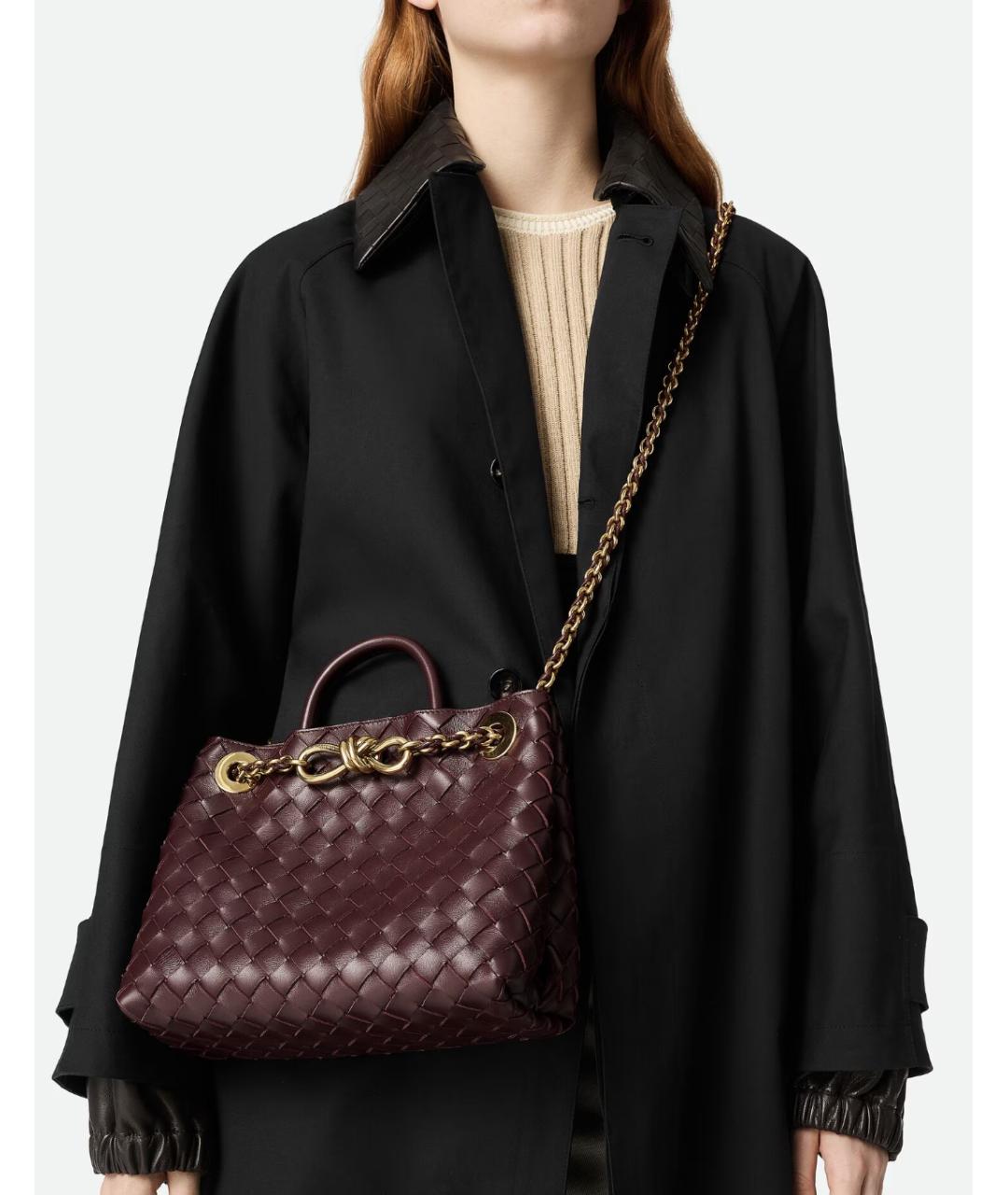 BOTTEGA VENETA Коричневая кожаная сумка с короткими ручками, фото 5