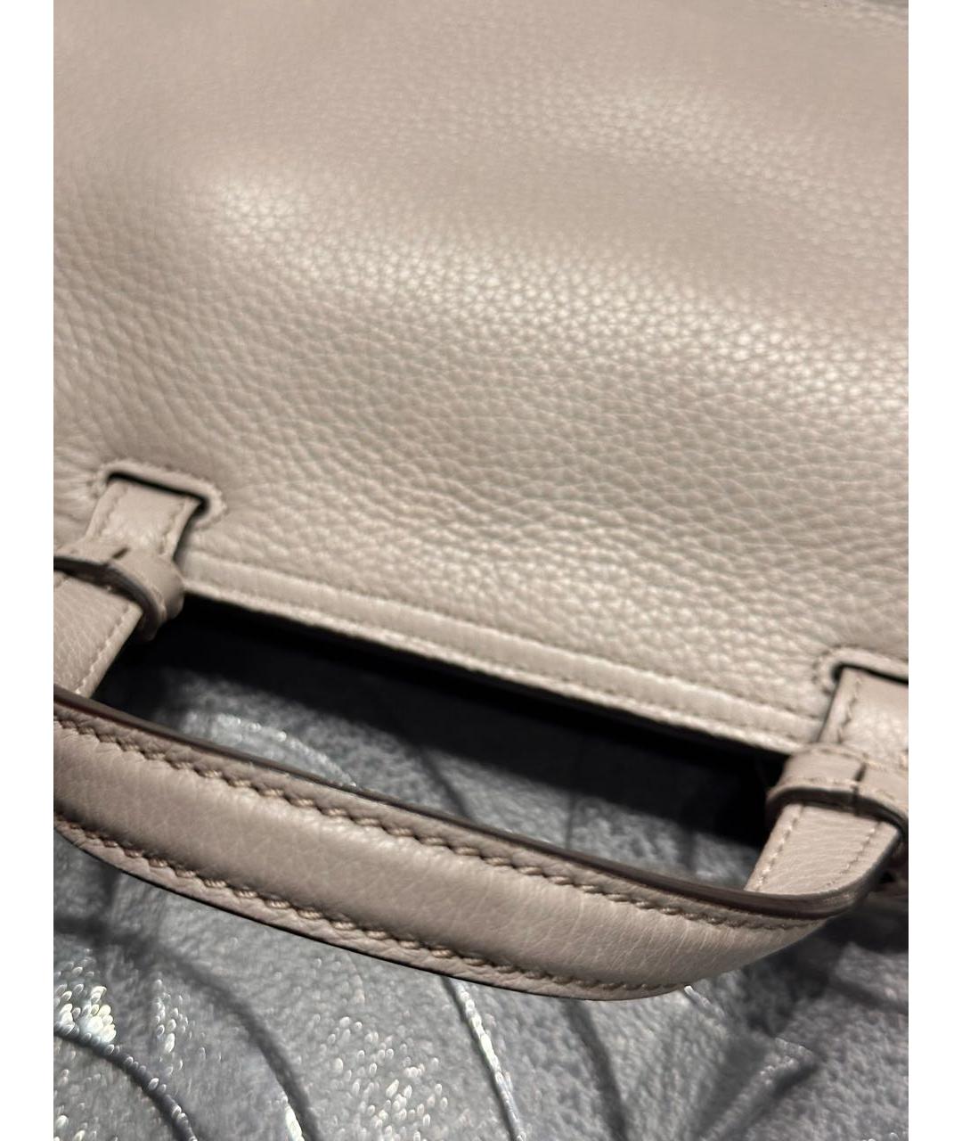 GUCCI Серая кожаная сумка с короткими ручками, фото 3