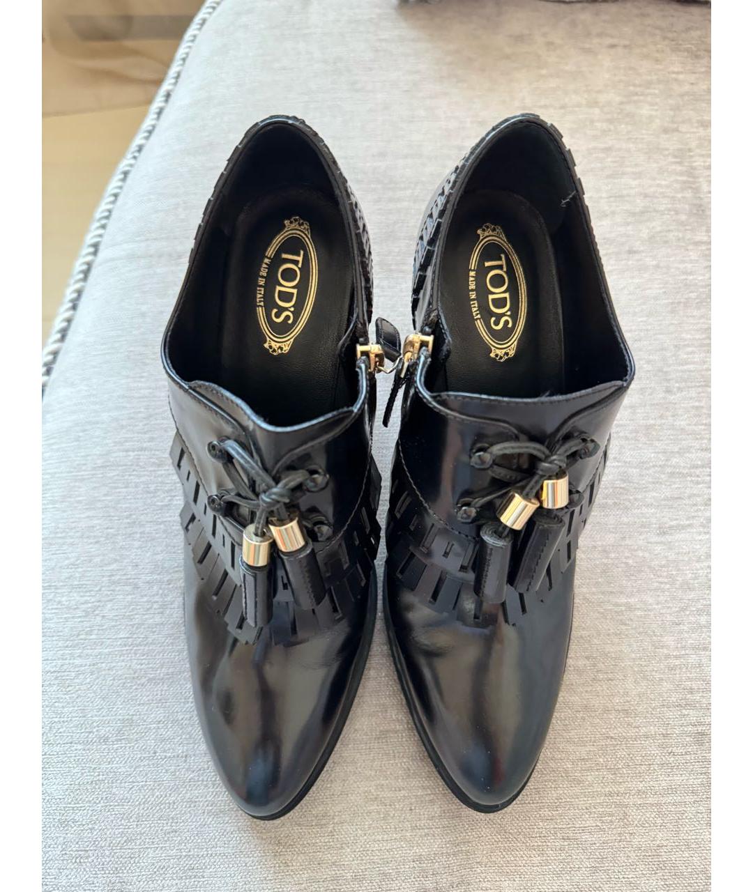 TOD'S Черные кожаные ботильоны, фото 3