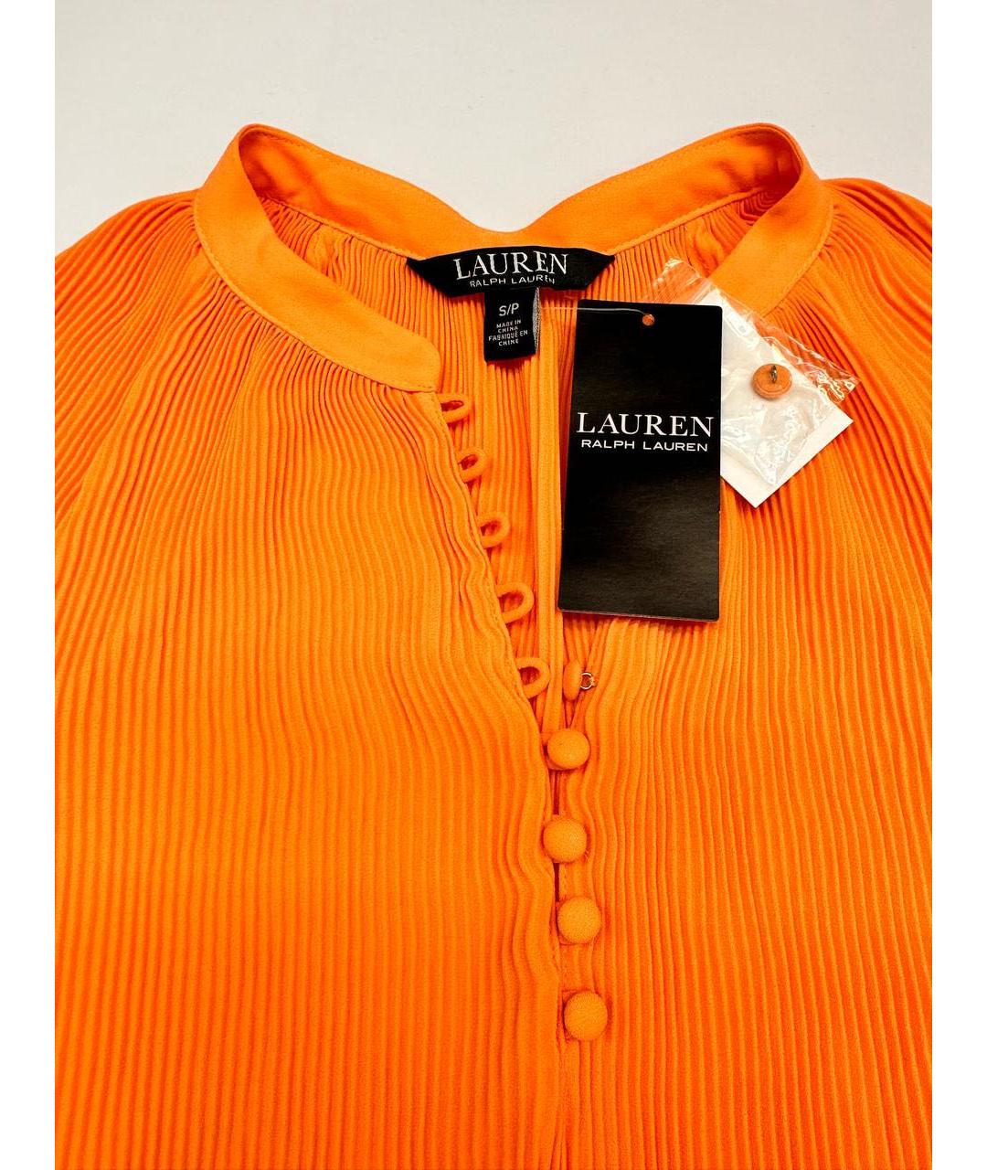 RALPH LAUREN Оранжевая шифоновая блузы, фото 4