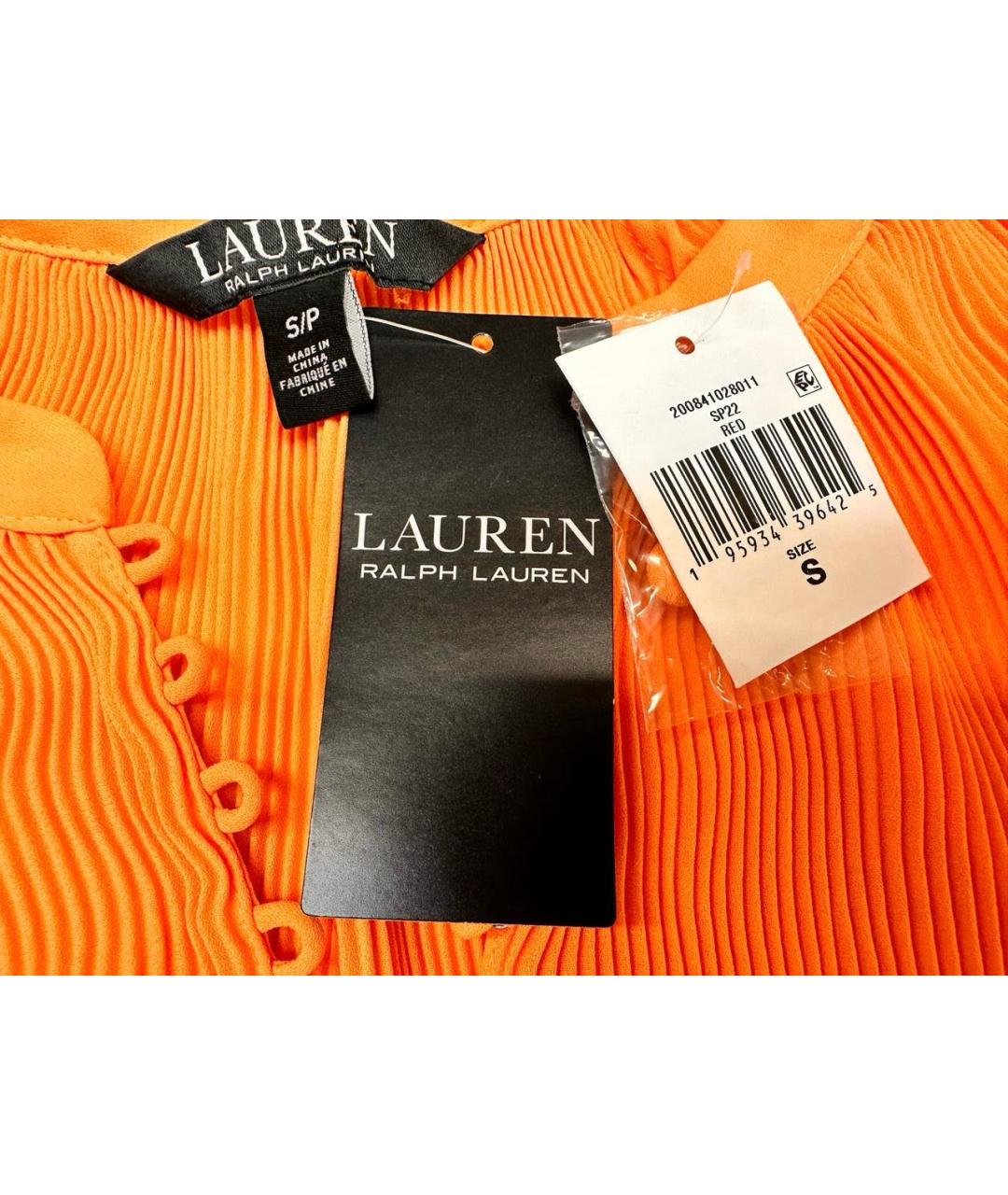 RALPH LAUREN Оранжевая шифоновая блузы, фото 5