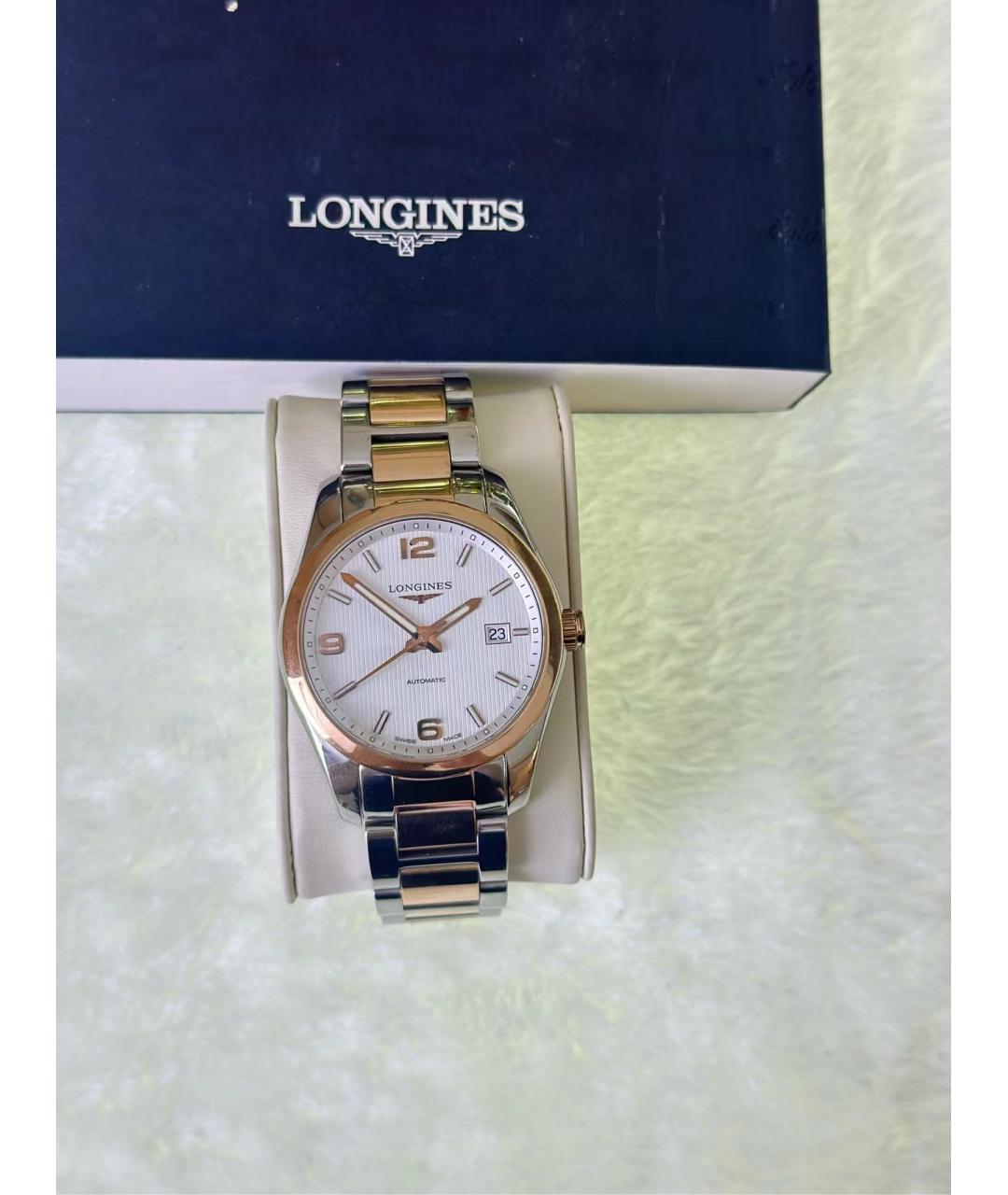 LONGINES Белые часы из розового золота, фото 2