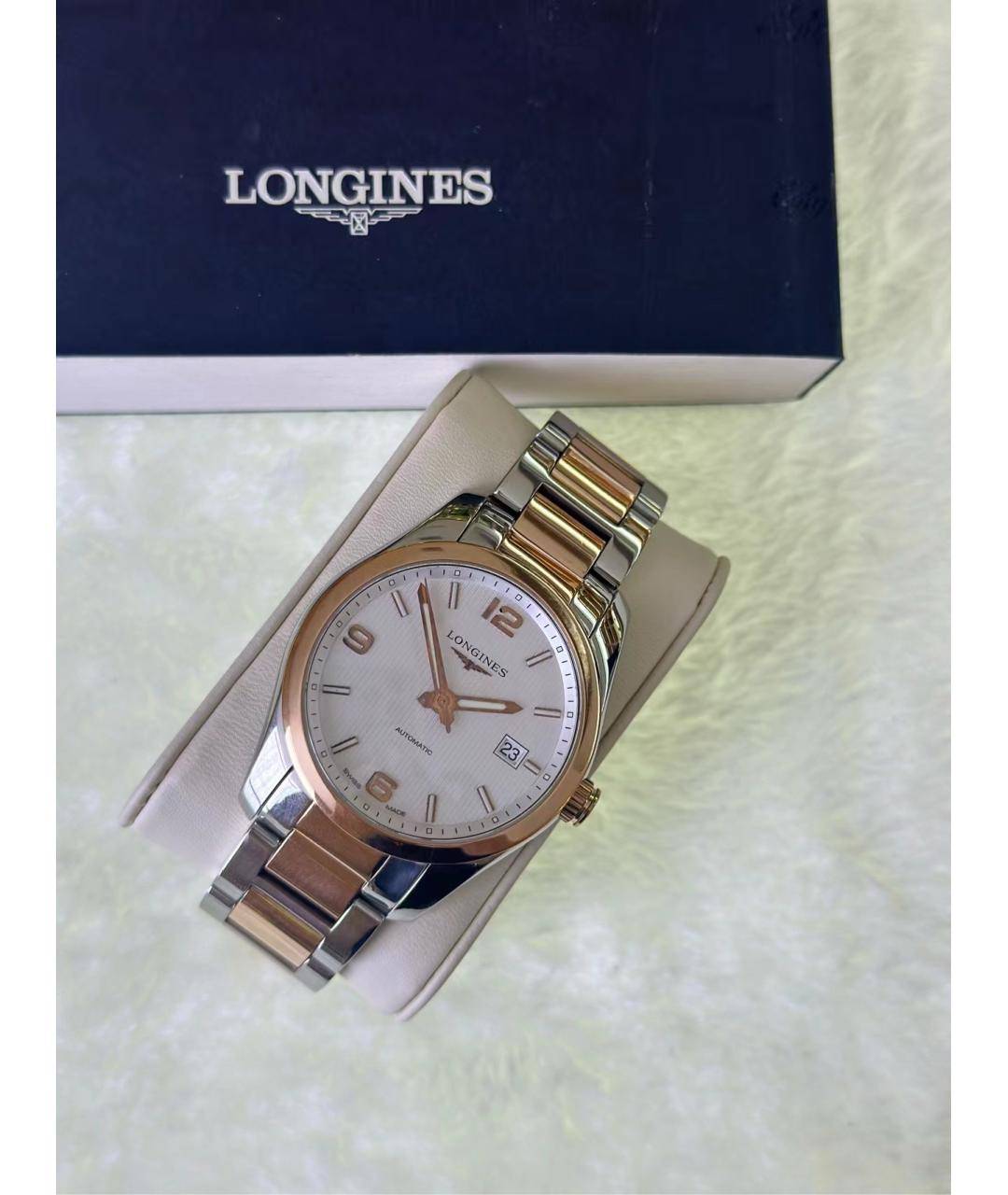 LONGINES Белые часы из розового золота, фото 3