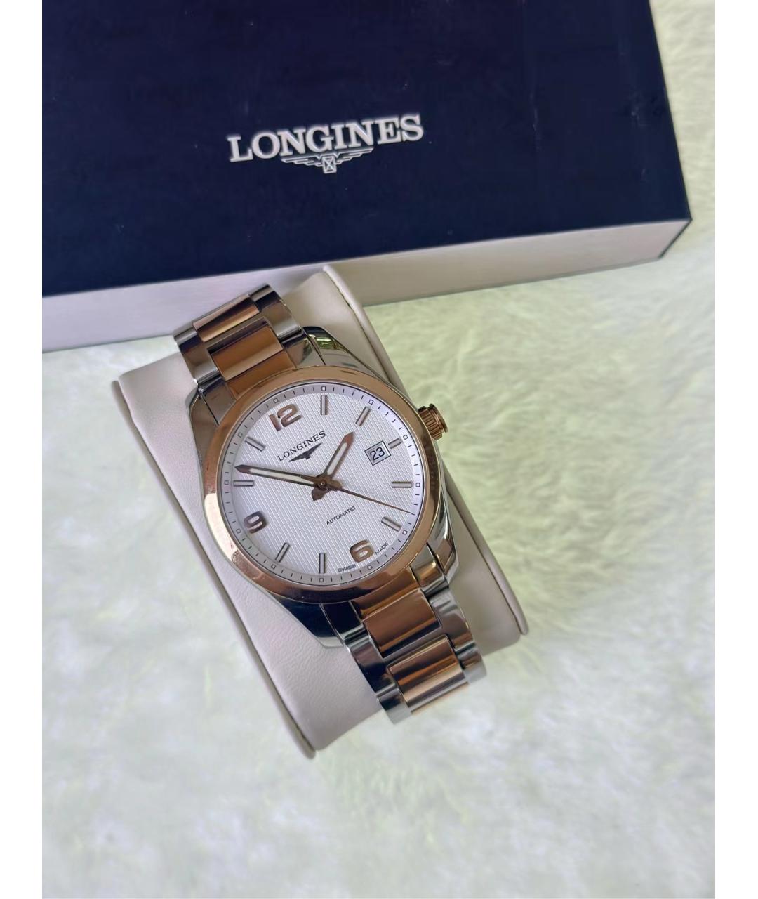 LONGINES Белые часы из розового золота, фото 4