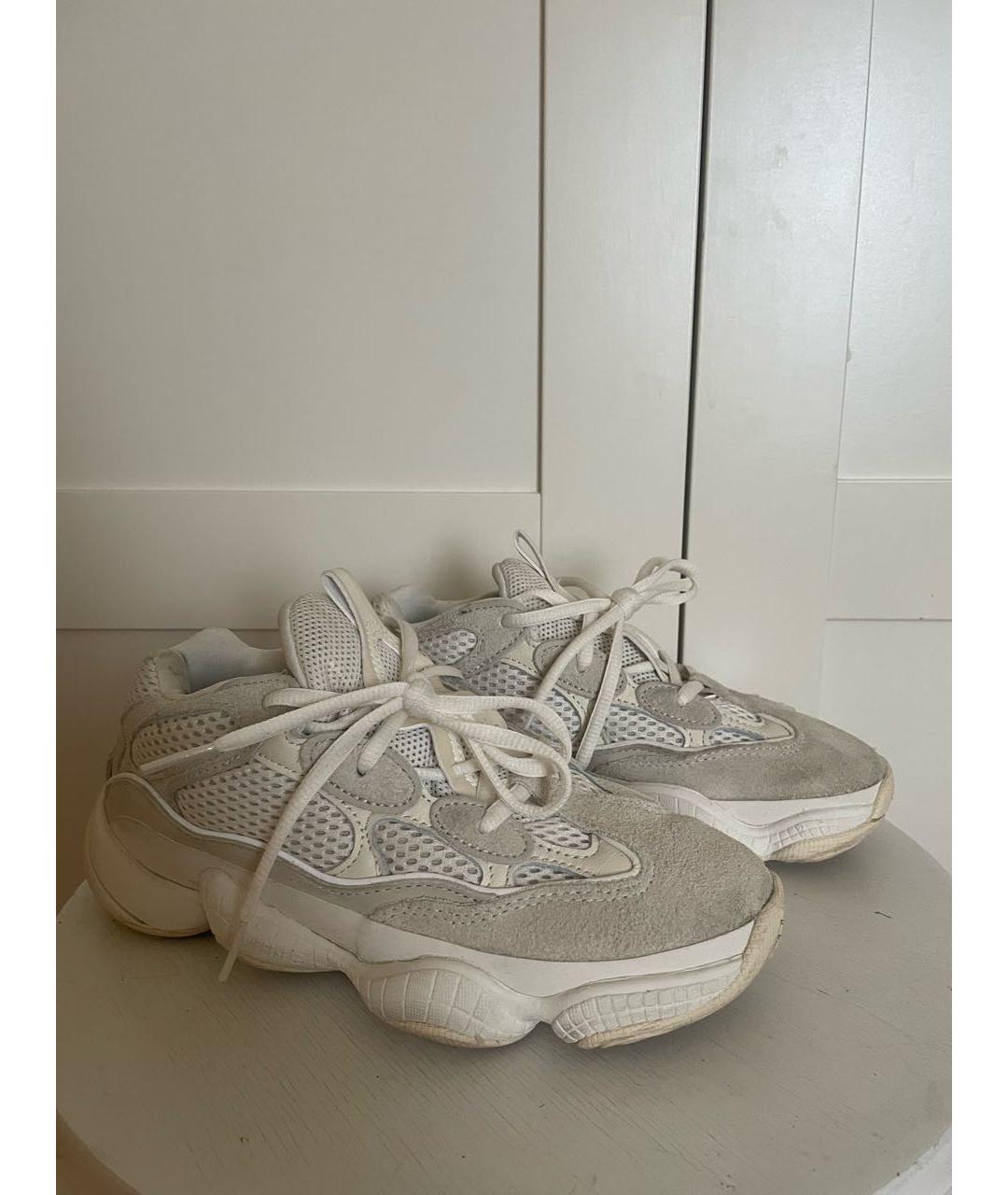 YEEZY Бежевые замшевые кроссовки, фото 5