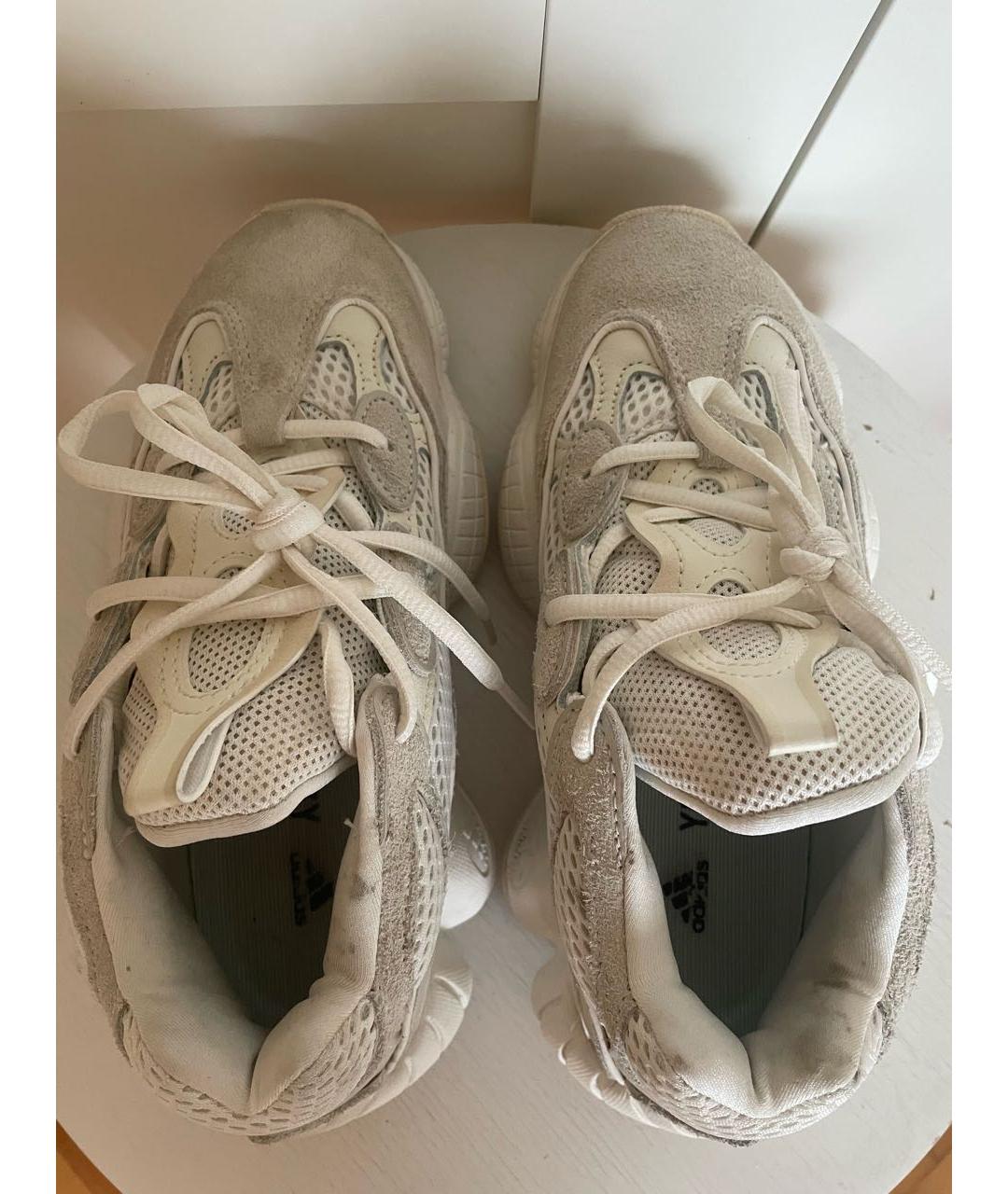 YEEZY Бежевые замшевые кроссовки, фото 2