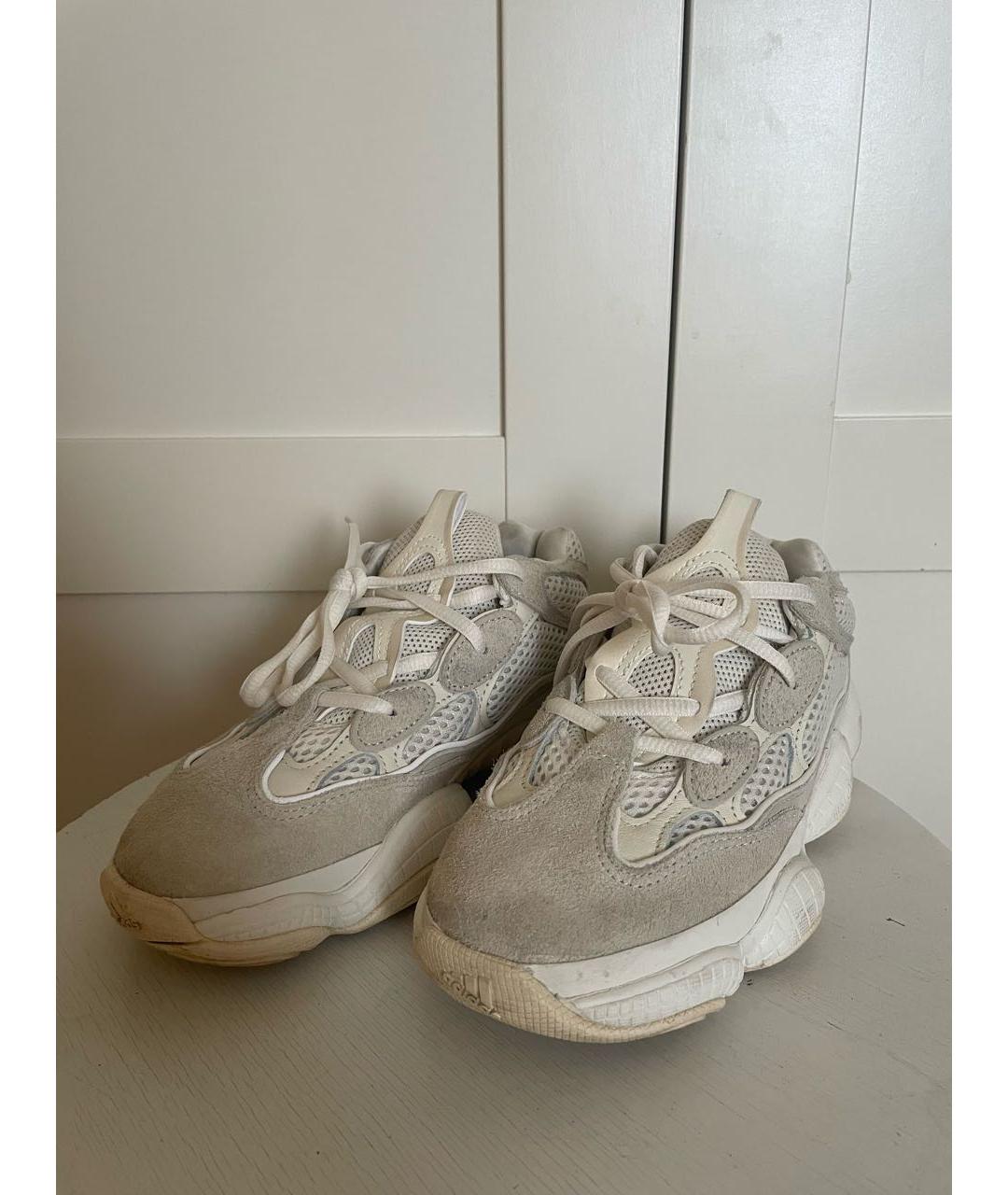 YEEZY Бежевые замшевые кроссовки, фото 3