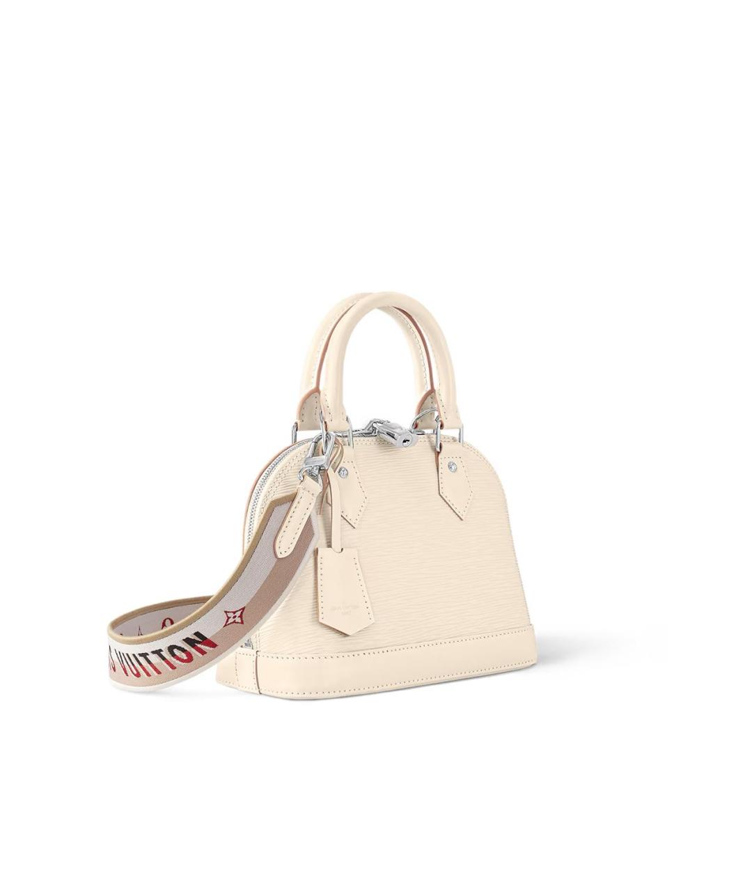 LOUIS VUITTON Белая кожаная сумка с короткими ручками, фото 2