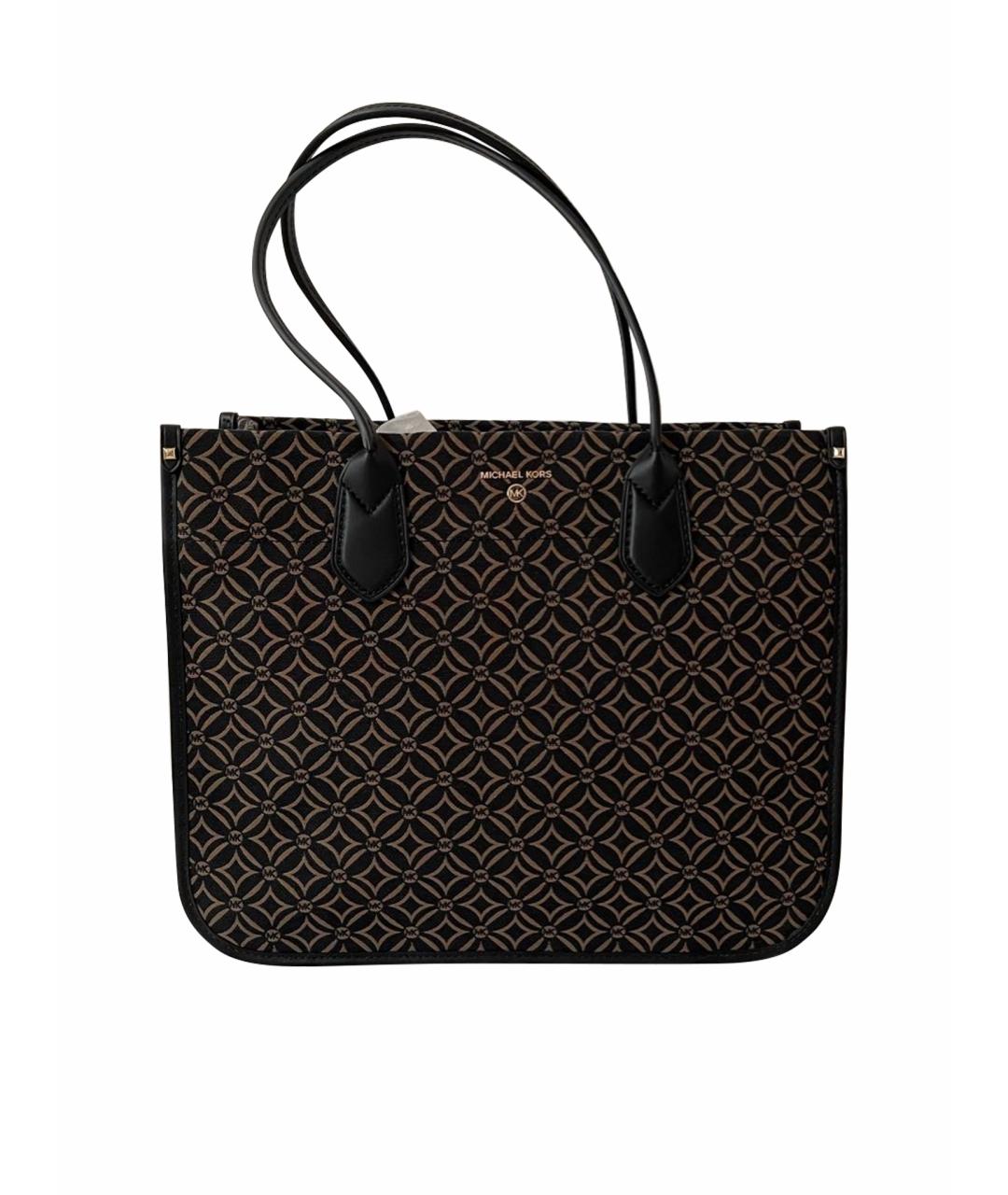 MICHAEL KORS Черная жаккардовая сумка тоут, фото 1
