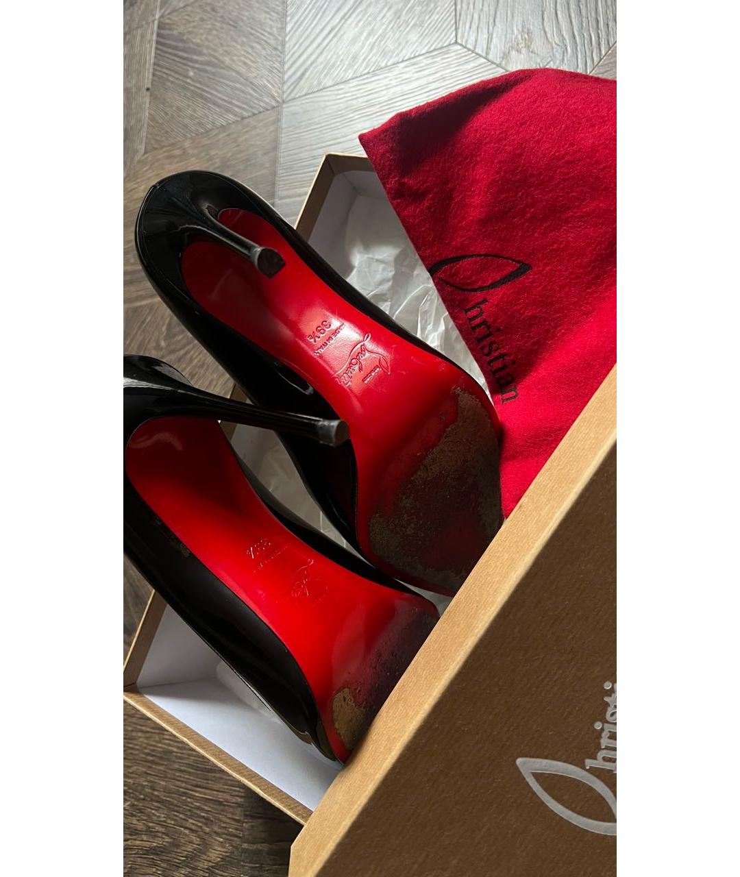CHRISTIAN LOUBOUTIN Черные туфли из лакированной кожи, фото 5