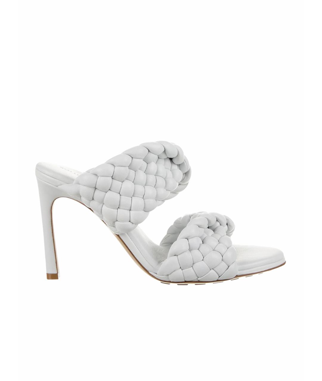 BOTTEGA VENETA Бирюзовые кожаные босоножки, фото 1