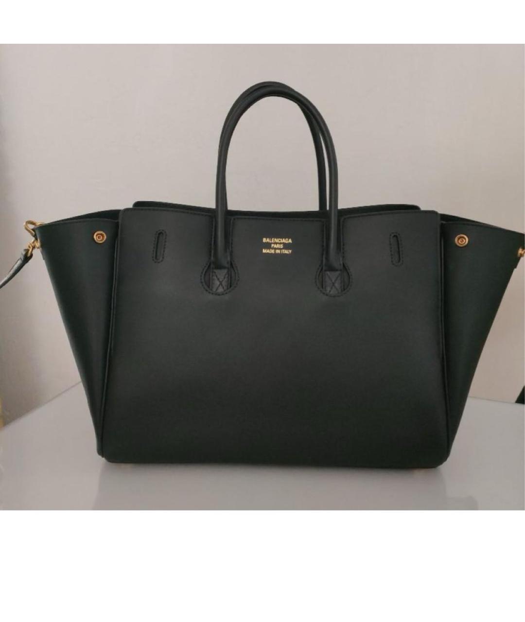 BALENCIAGA Черная кожаная сумка через плечо, фото 3