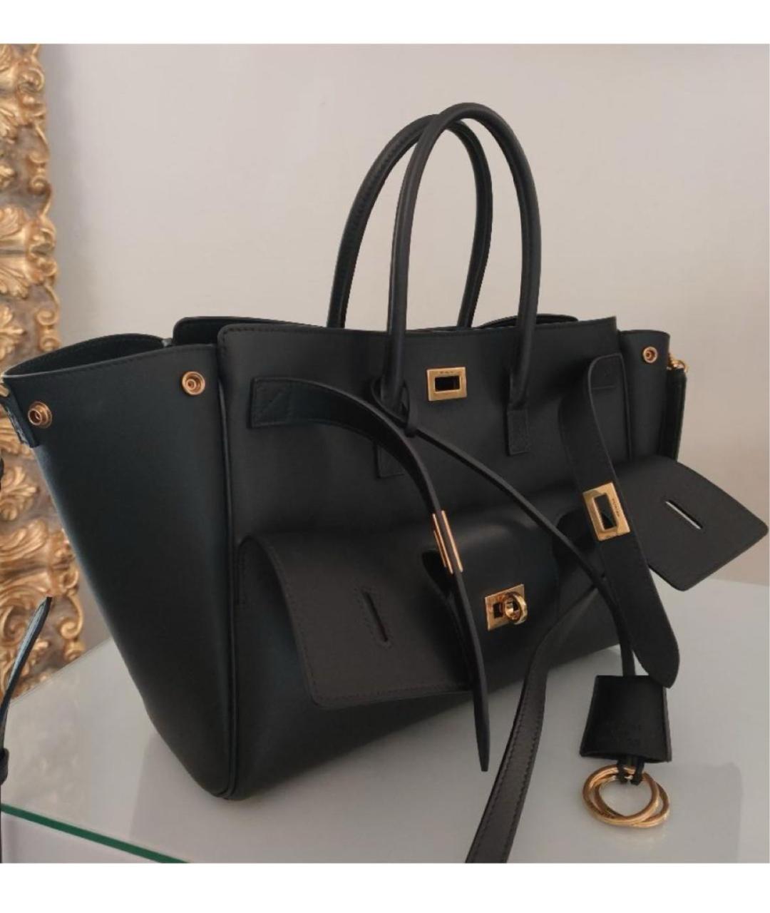 BALENCIAGA Черная кожаная сумка через плечо, фото 2