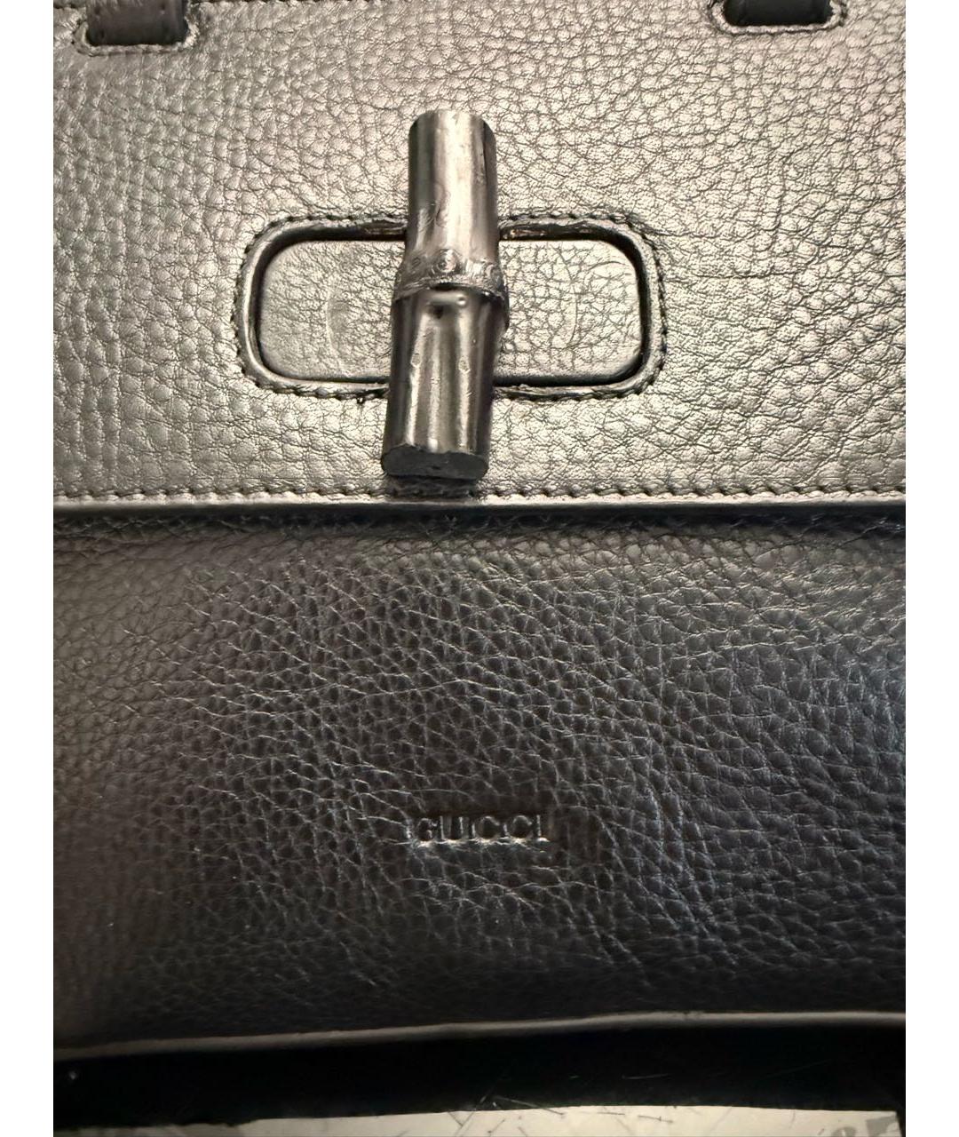 GUCCI Черная кожаная сумка с короткими ручками, фото 6