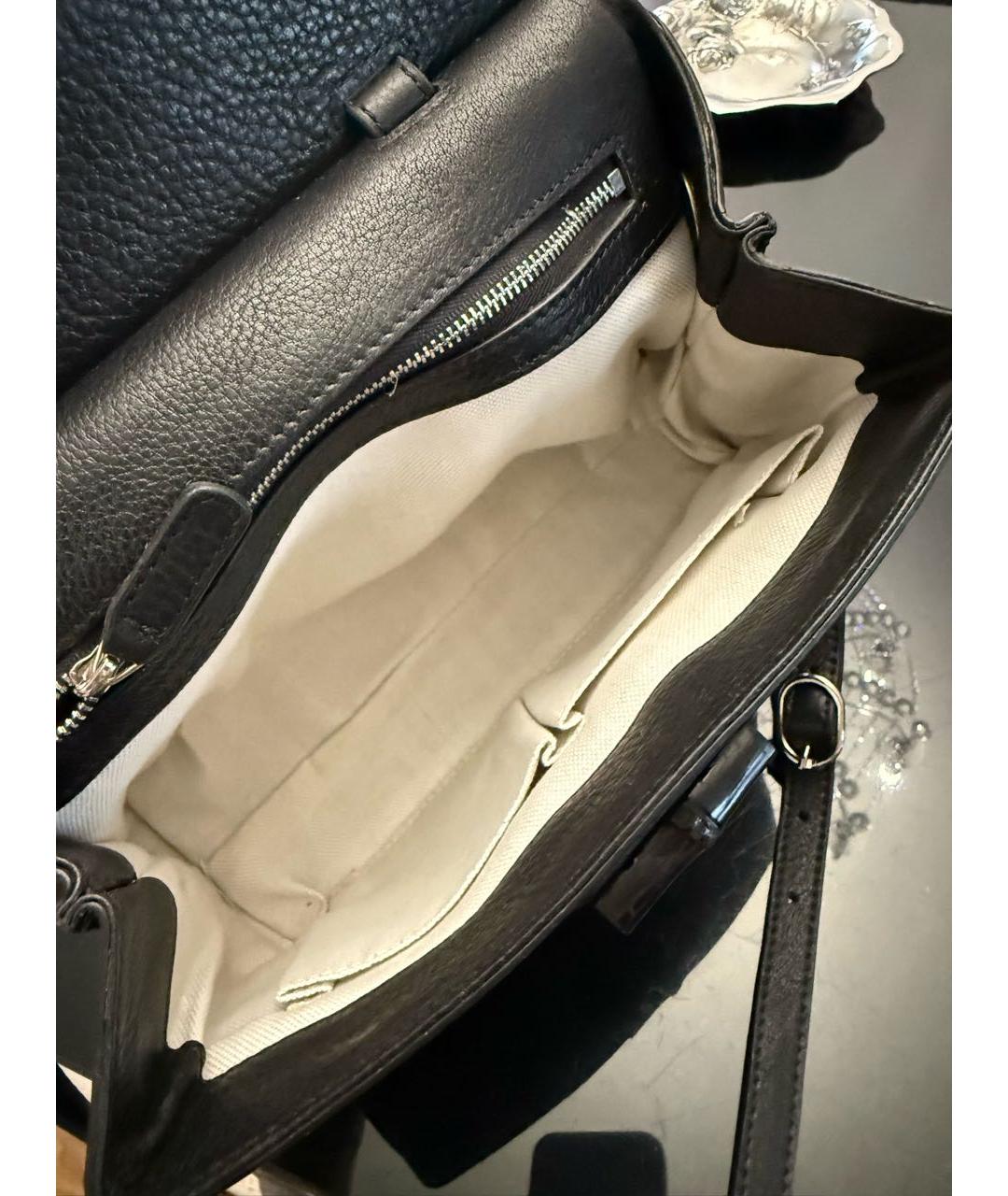 GUCCI Черная кожаная сумка с короткими ручками, фото 7