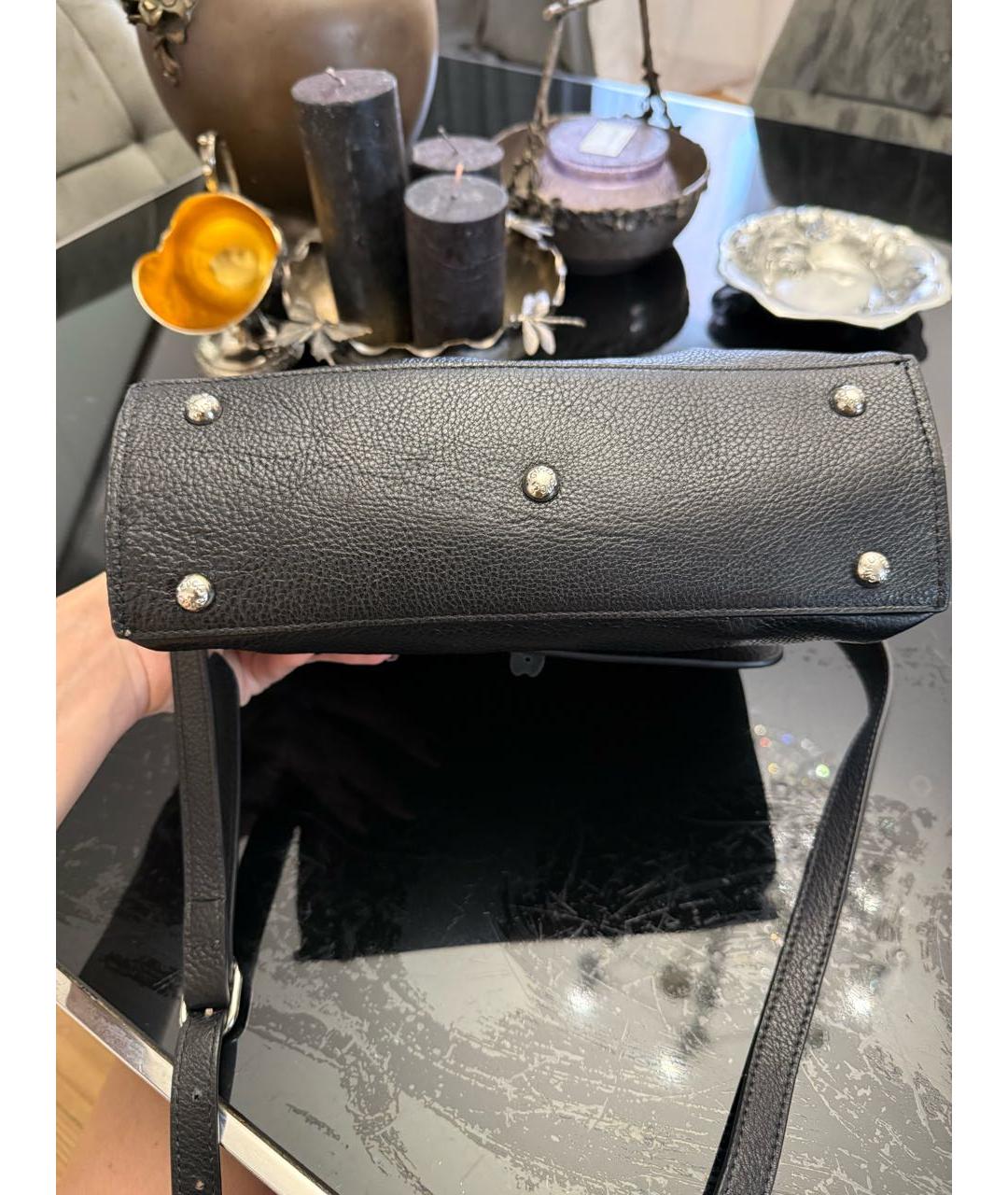 GUCCI Черная кожаная сумка с короткими ручками, фото 5
