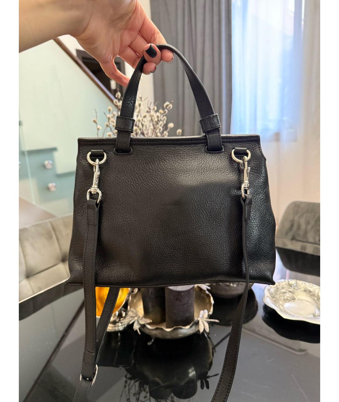 GUCCI Черная кожаная сумка с короткими ручками, фото 2