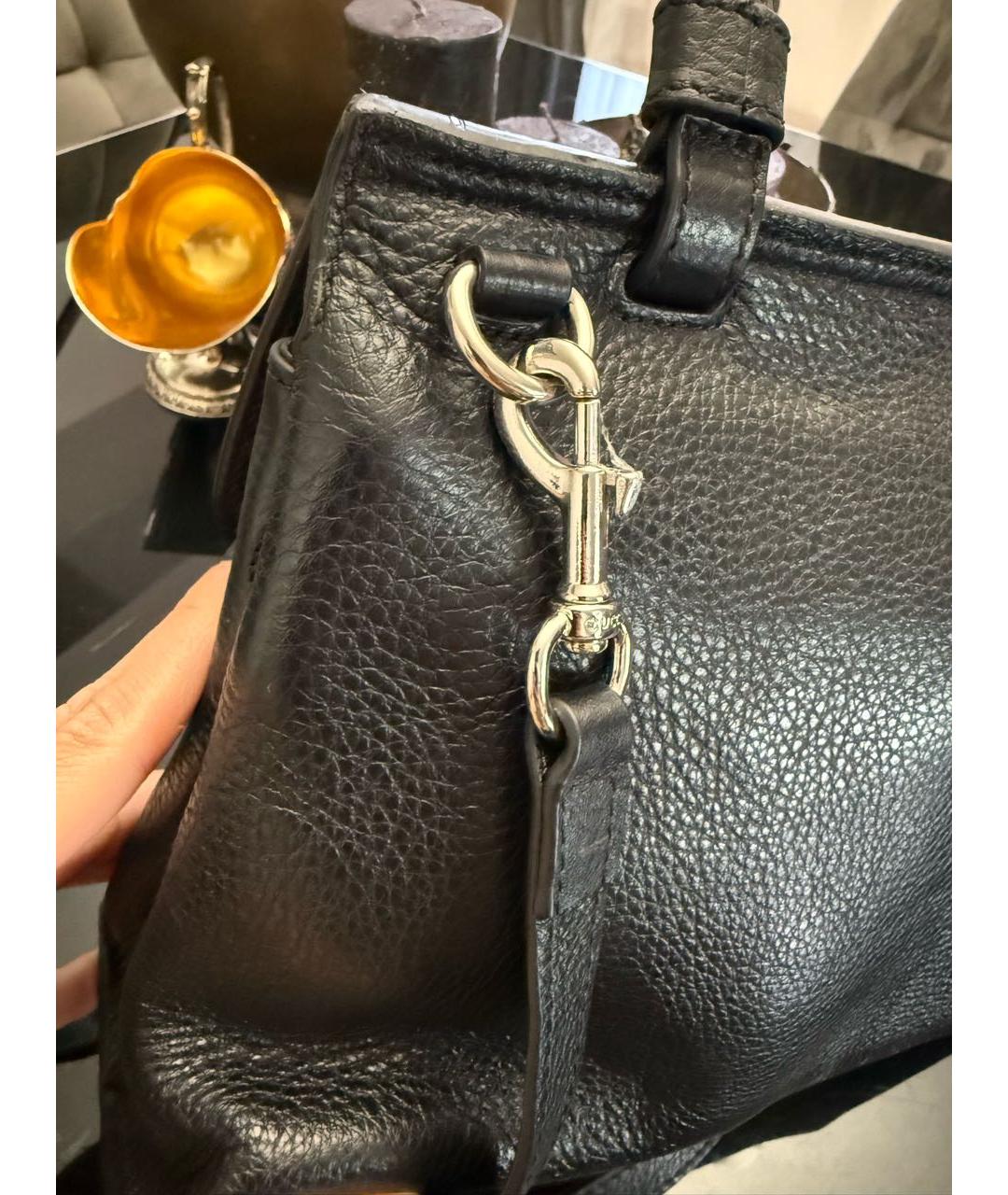 GUCCI Черная кожаная сумка с короткими ручками, фото 3