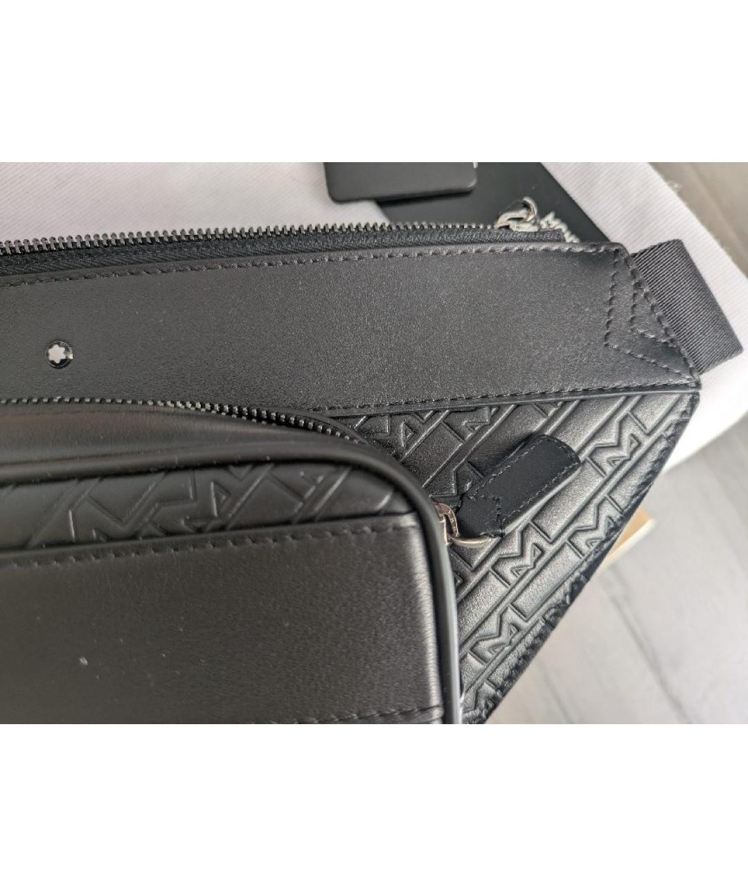 MONTBLANC Черная поясная сумка из искусственной кожи, фото 6