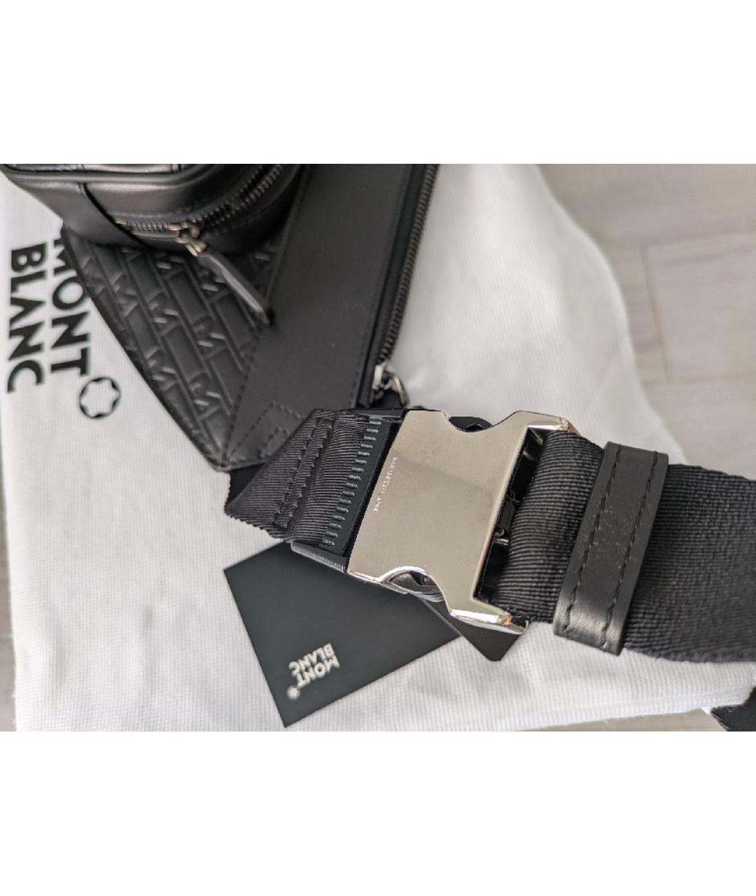 MONTBLANC Черная поясная сумка из искусственной кожи, фото 5
