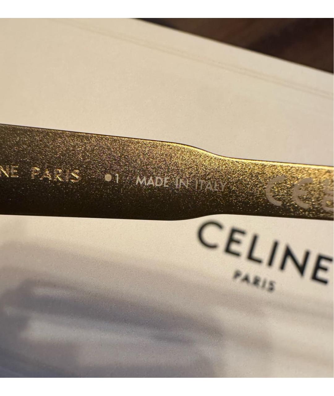 CELINE Золотые металлические солнцезащитные очки, фото 6