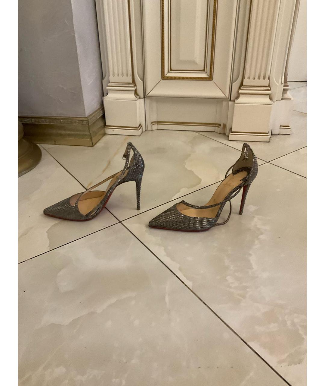 CHRISTIAN LOUBOUTIN Серебряные туфли, фото 7