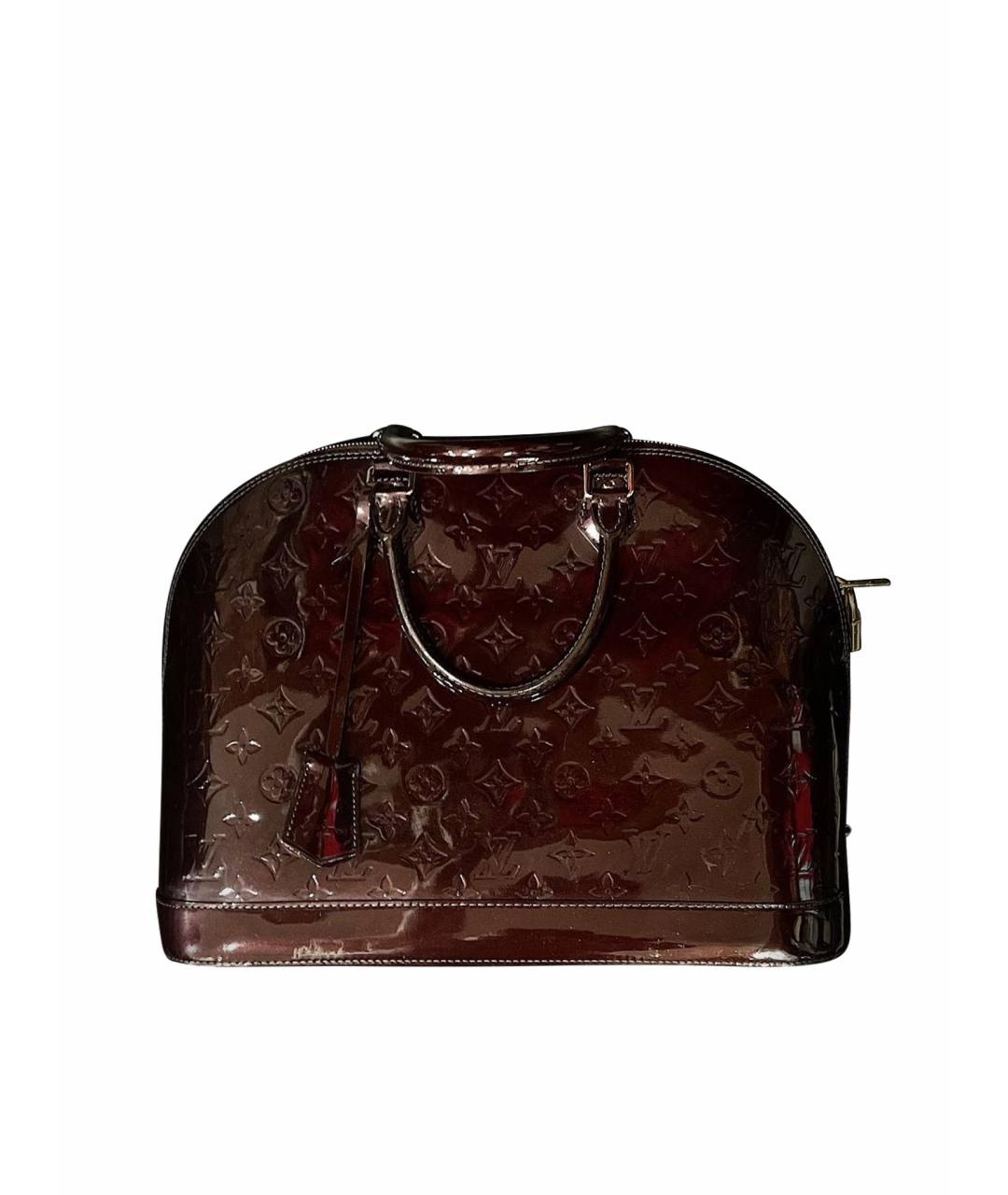 LOUIS VUITTON Бордовая сумка с короткими ручками из лакированной кожи, фото 1