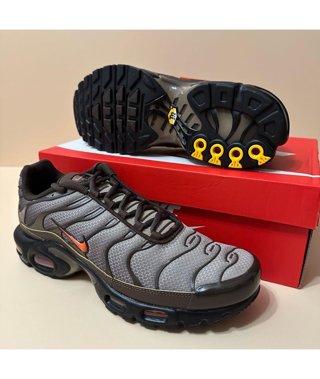 NIKE Коричневые синтетические низкие кроссовки / кеды, фото 5