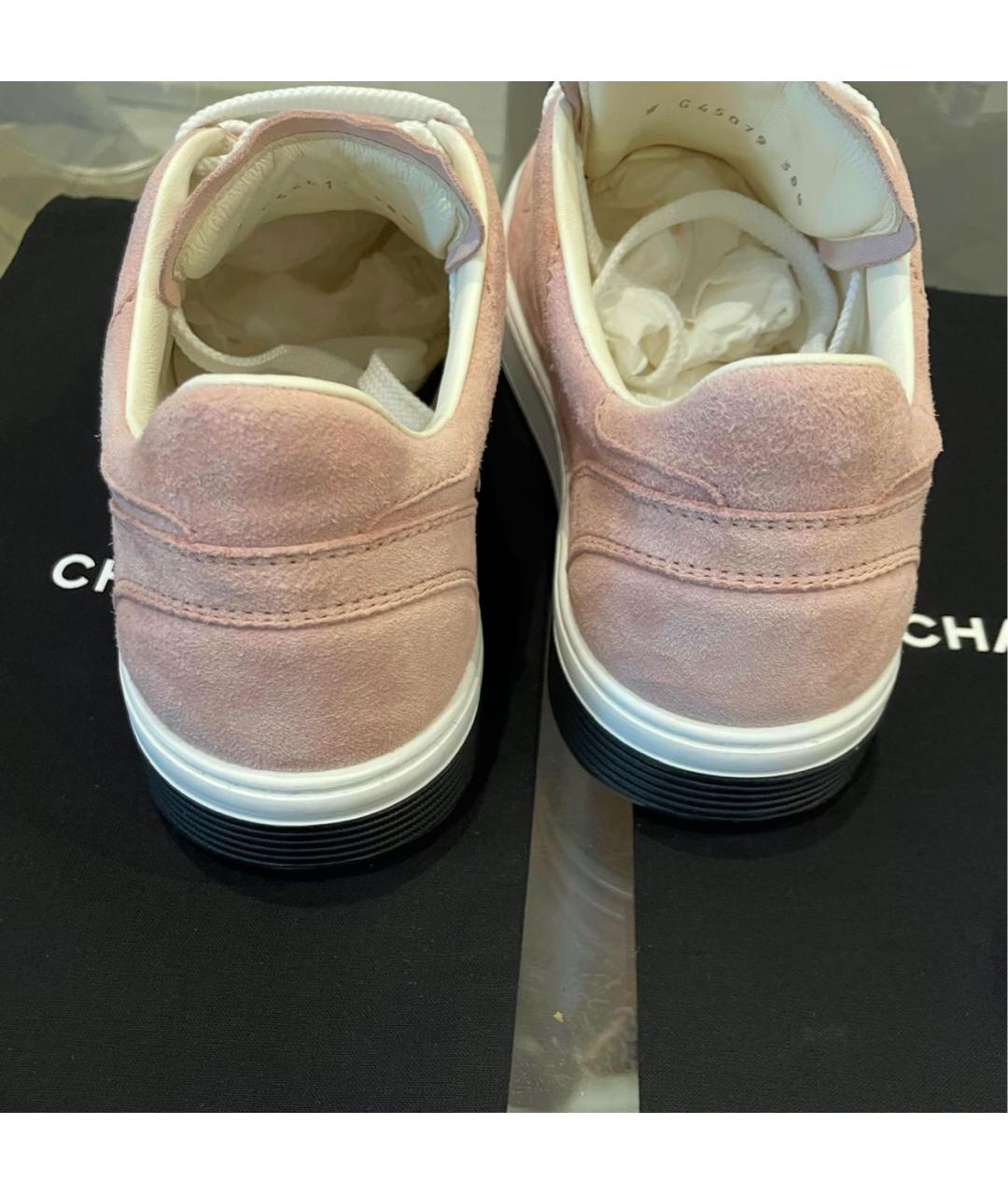 CHANEL Розовые замшевые кеды, фото 4