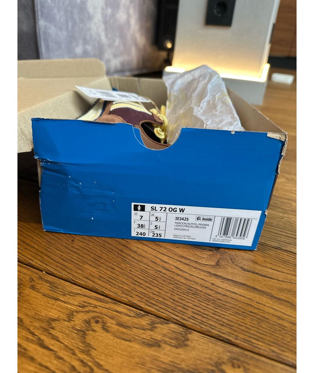 ADIDAS Бордовые замшевые кроссовки, фото 5