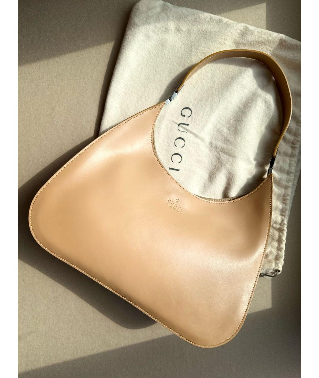 GUCCI Коричневая кожаная сумка с короткими ручками, фото 3