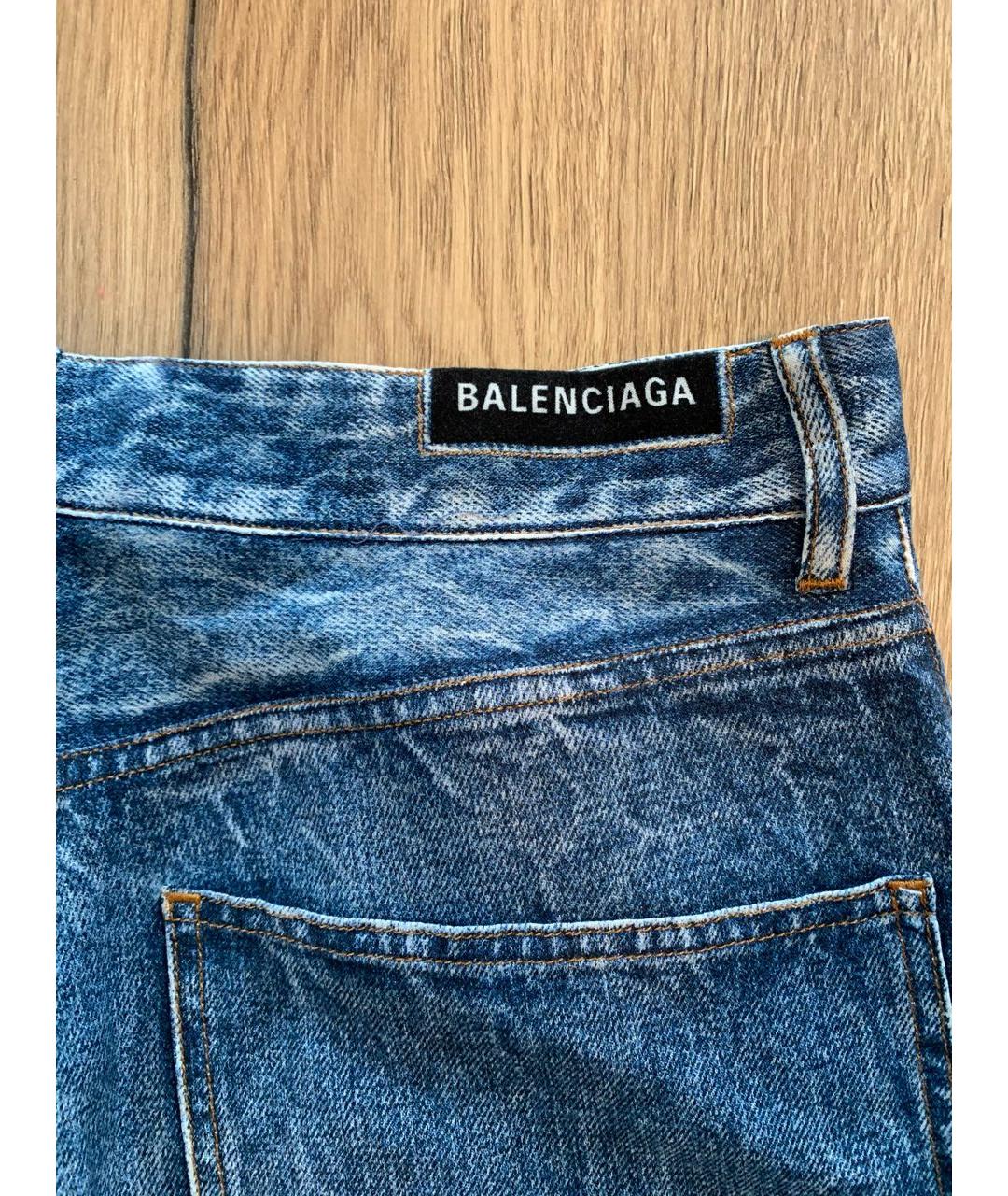 BALENCIAGA Синие вискозные брюки широкие, фото 4