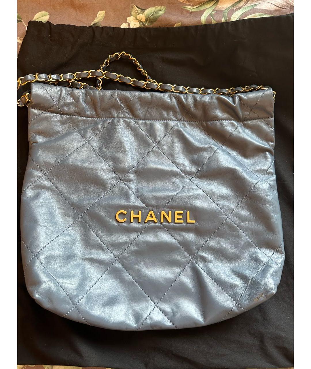 CHANEL Серая кожаная сумка тоут, фото 8