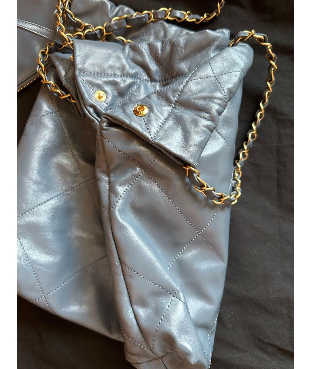 CHANEL Серая кожаная сумка тоут, фото 3