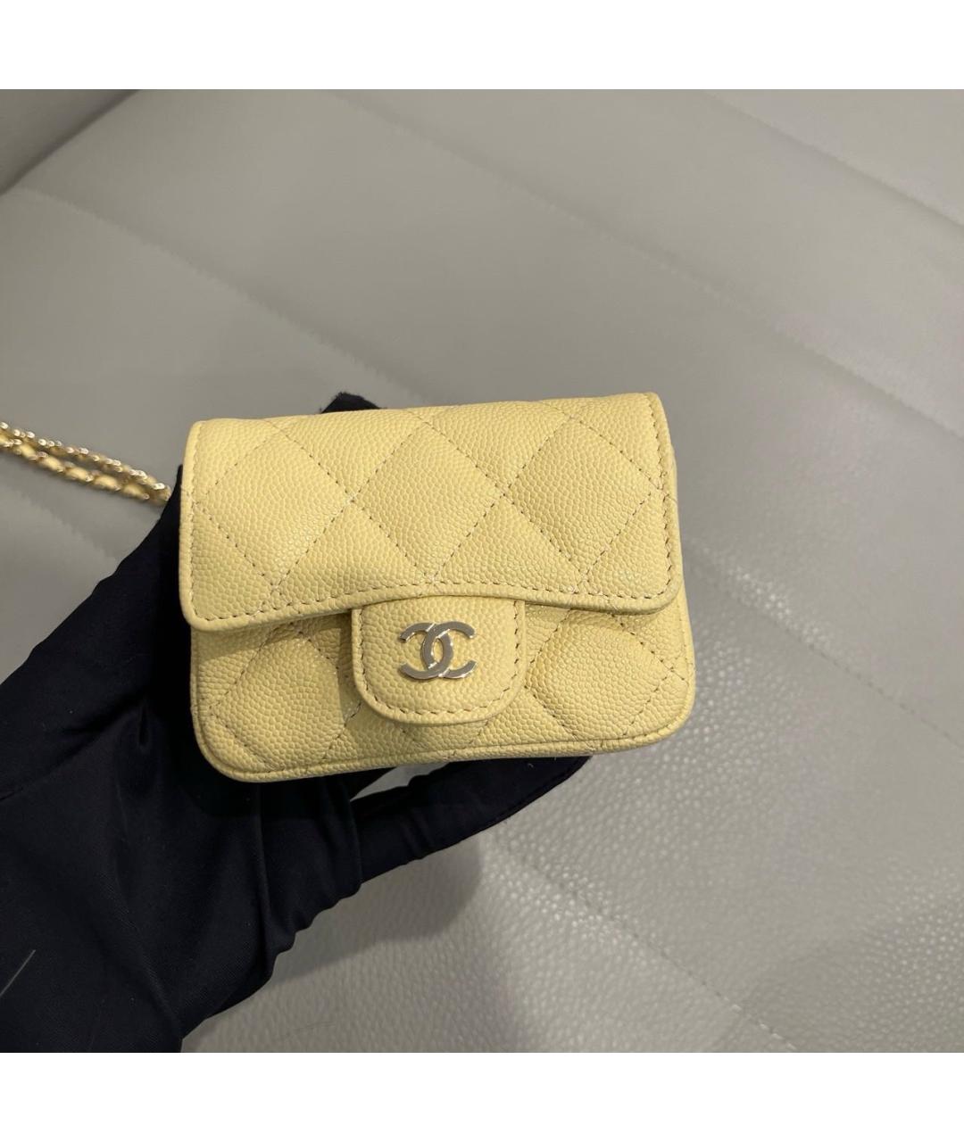 CHANEL Желтая кожаная сумка через плечо, фото 3