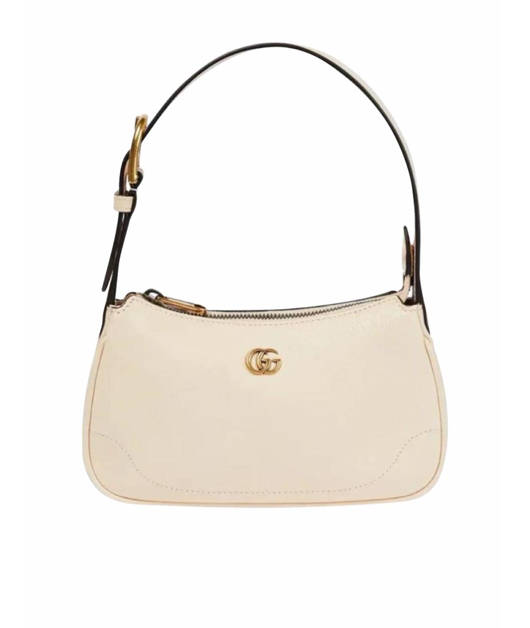GUCCI Бежевая кожаная сумка с короткими ручками, фото 1
