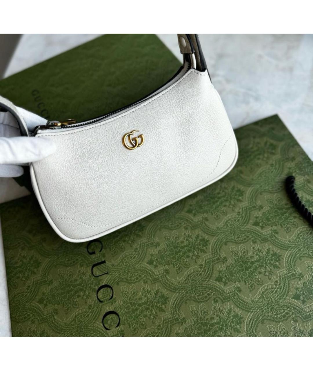GUCCI Бежевая кожаная сумка с короткими ручками, фото 3