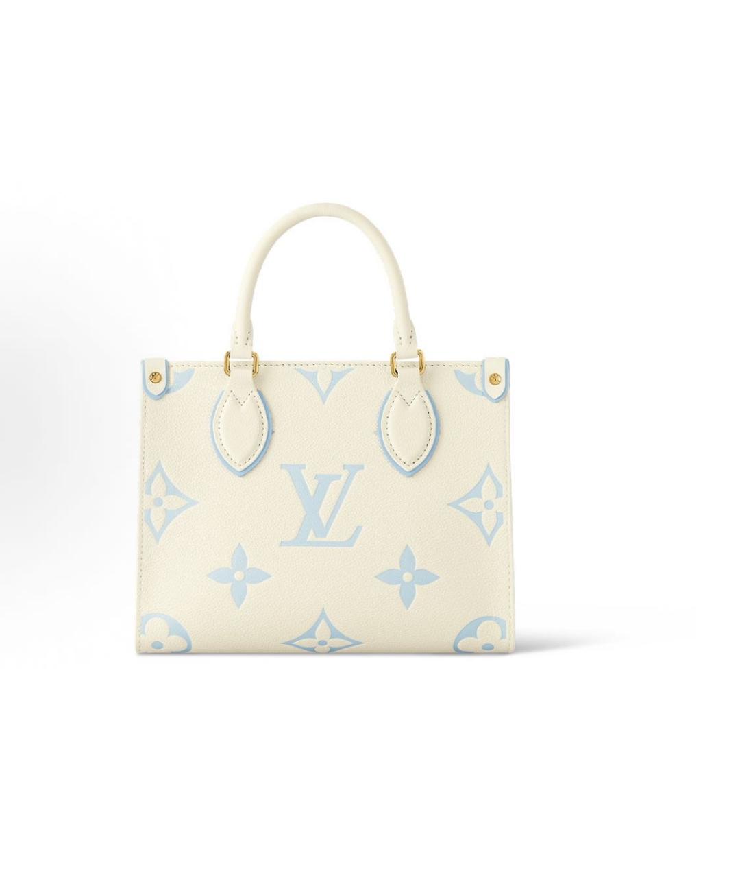 LOUIS VUITTON Бежевая кожаная сумка тоут, фото 3