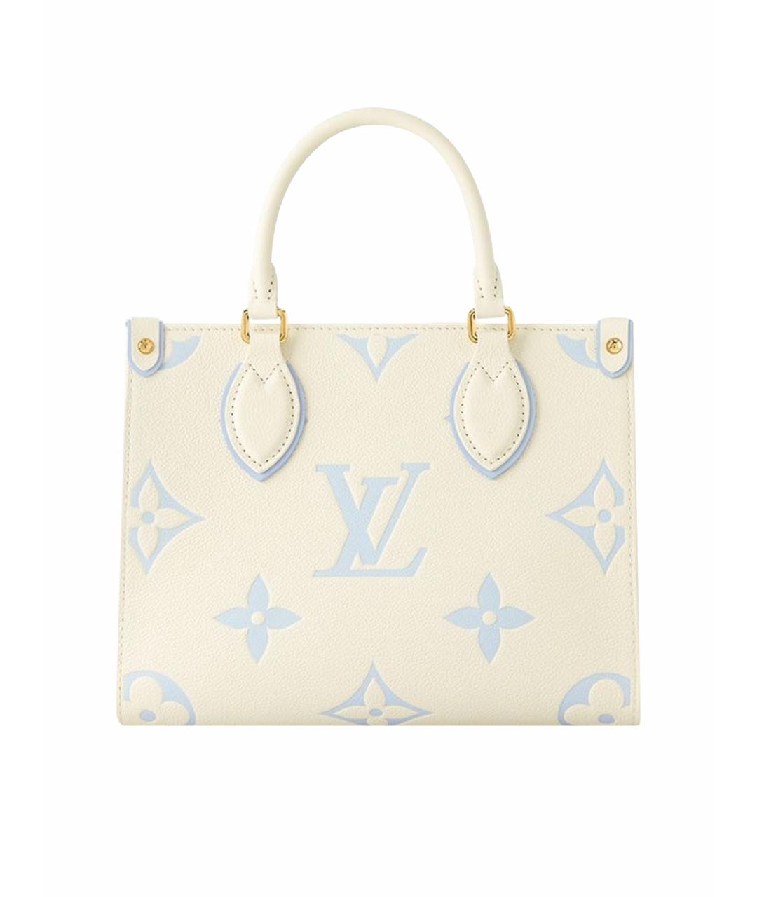 LOUIS VUITTON Бежевая кожаная сумка тоут, фото 1